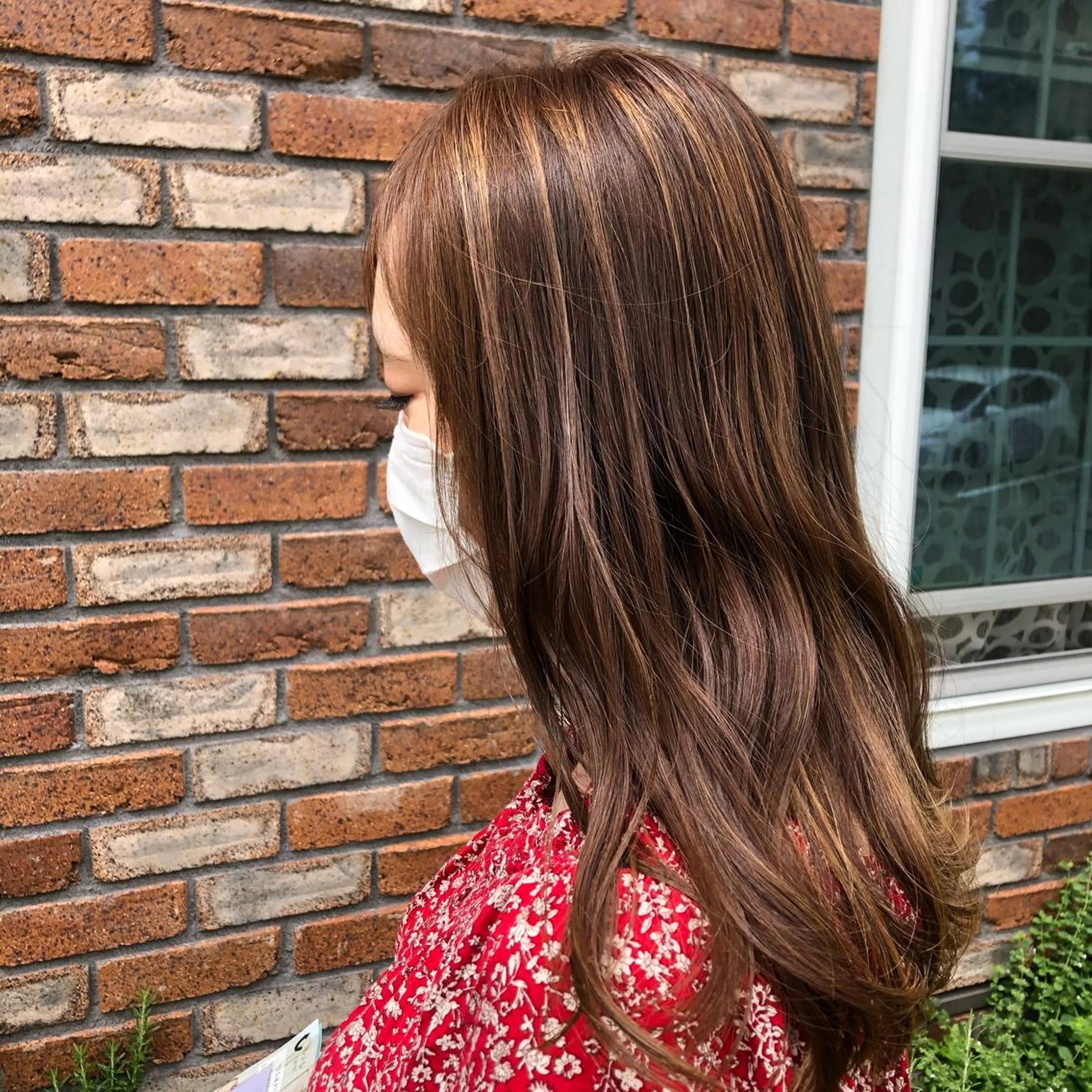 ロング カット ヘアカラー かわい りなのヘアスタイル