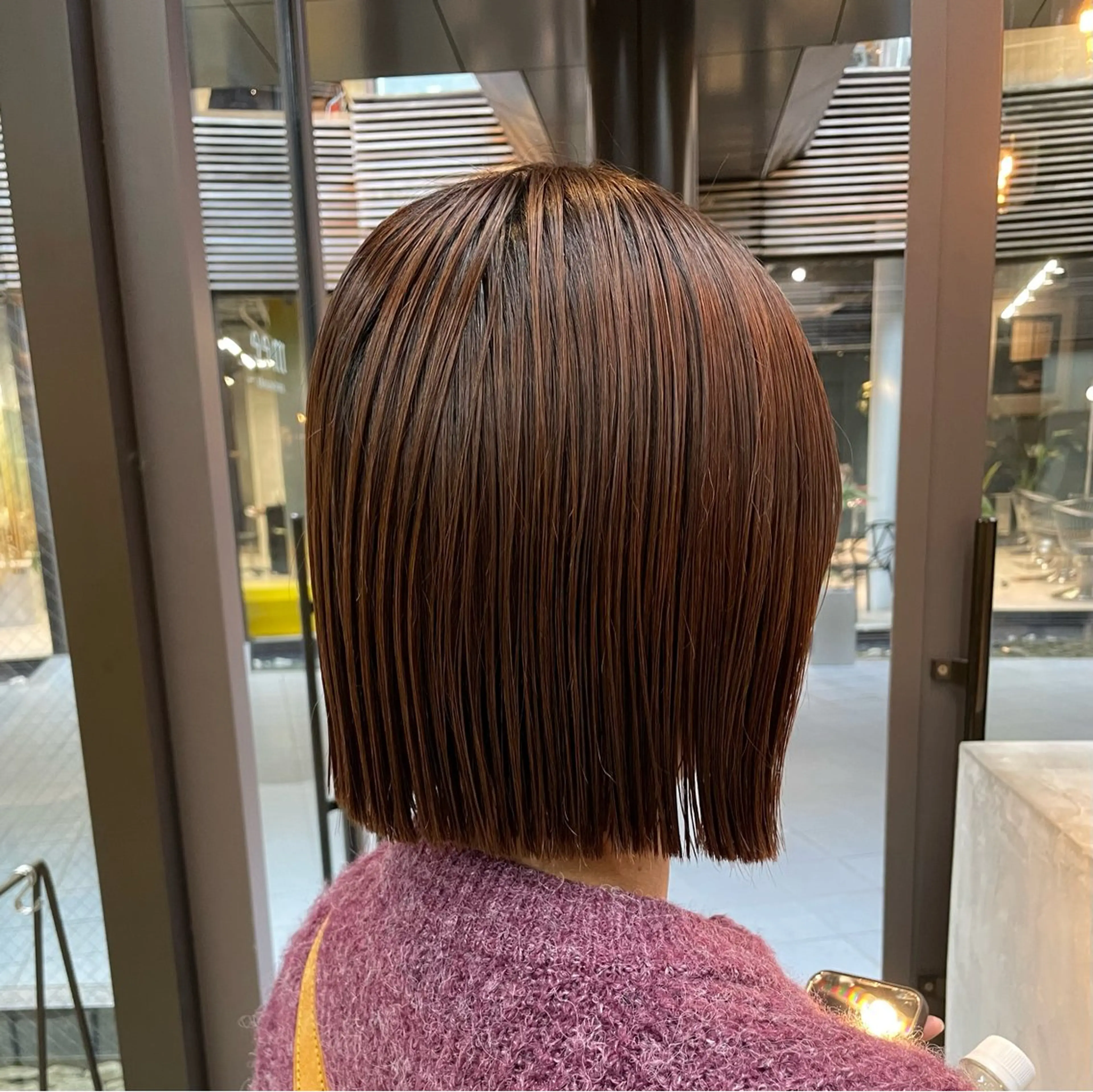 ショート 切りっぱなしボブ ボブ カット 縮毛矯正 トリートメント ボブ/ショート /パーマ/shinのヘアスタイル