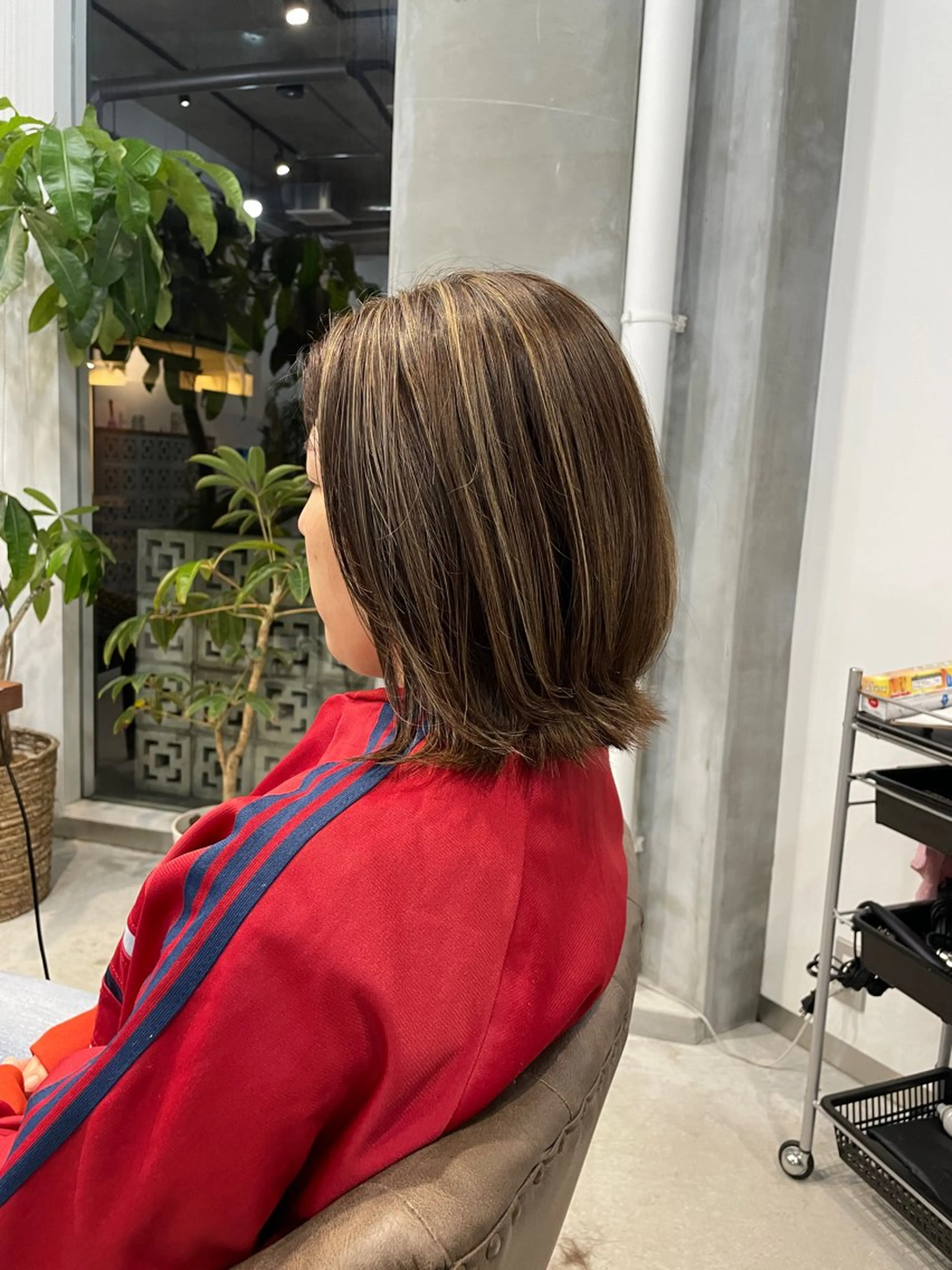 ミディアム ミディアムレイヤー ハイライト レイヤーカット カット ヘアカラー 北山/ボブ/レイヤー /maru☺︎のヘアスタイル