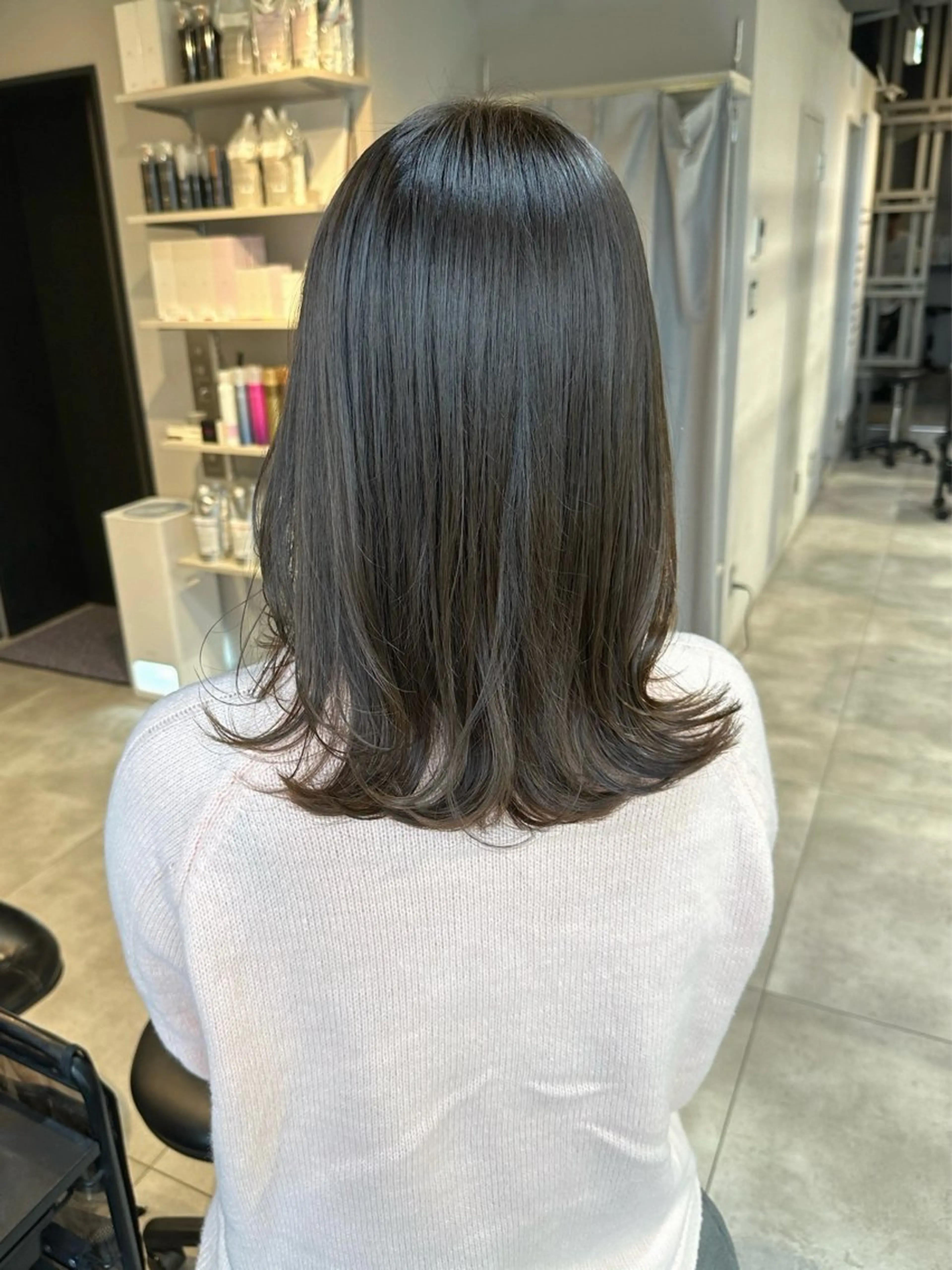 ミディアム カラー カット ヘアカラー トリートメント 透明感カラー/ボブ /佐藤伶のヘアスタイル