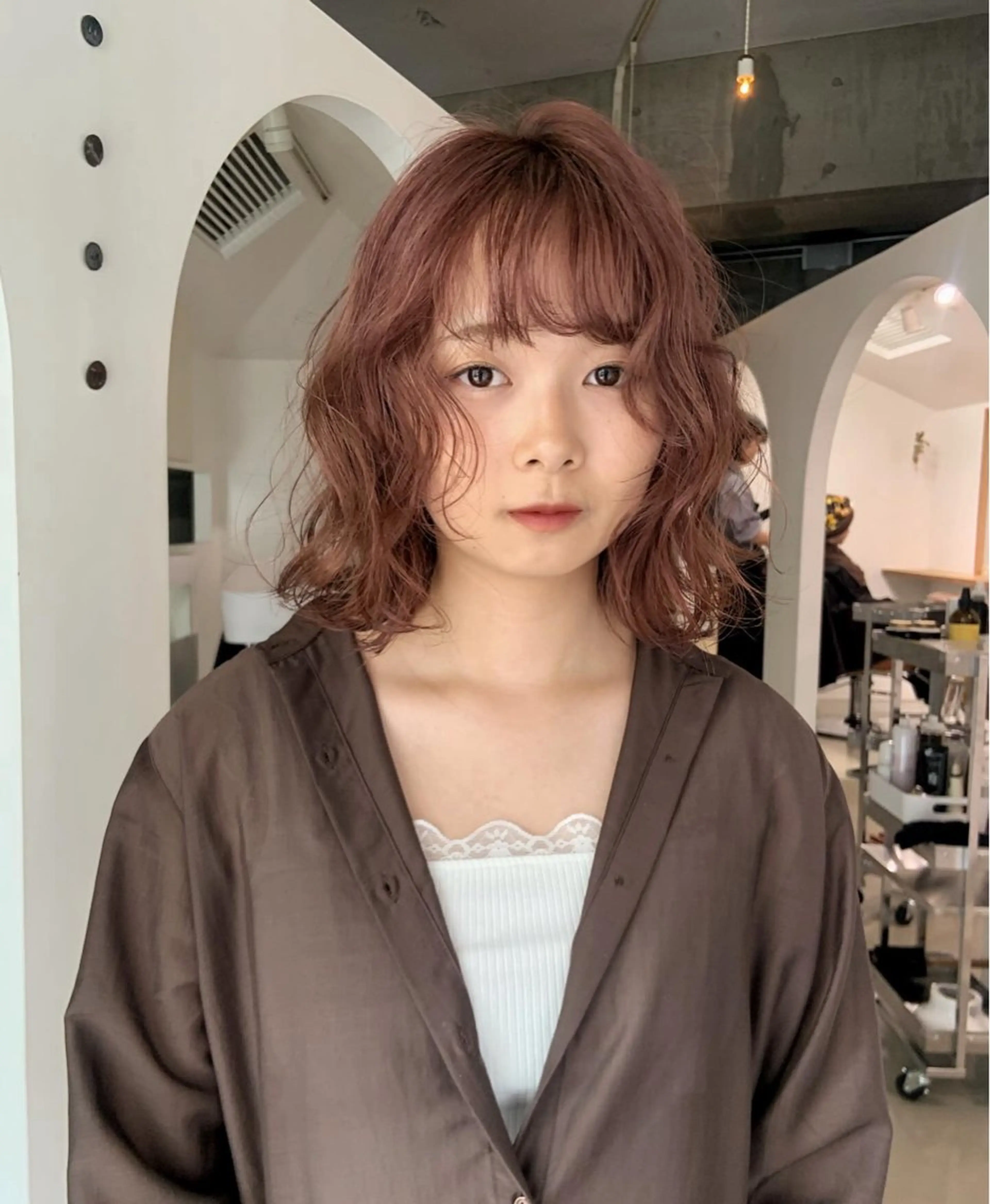 ミディアム mirai/レイヤー ボブ/デザインのヘアスタイル