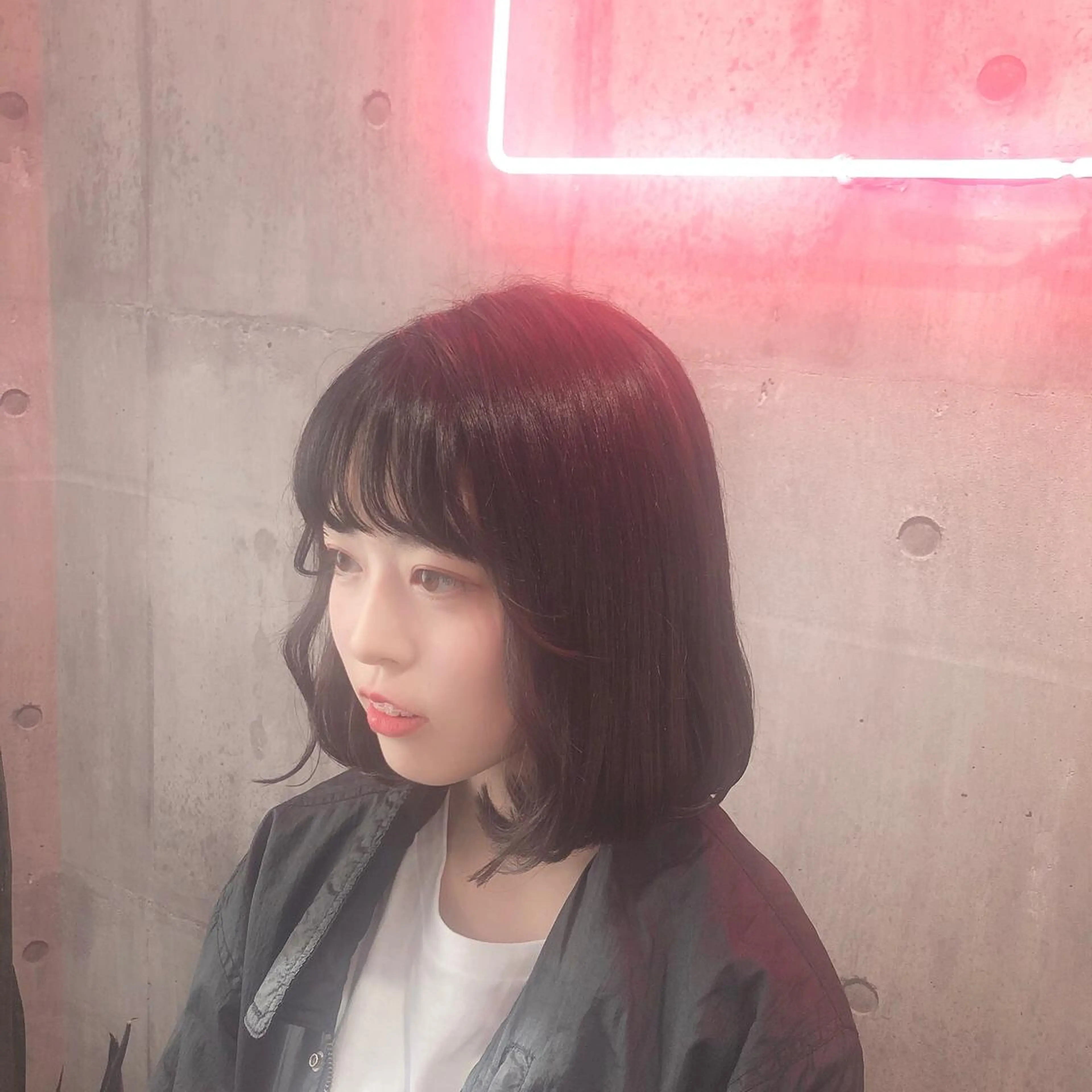 ショート カラー ボブ 天使の羽バング・フェザーバング 韓国風ヘア オルチャンヘア 髪質改善💓艶髪💓 暖色💗加藤あゆみのヘアスタイル