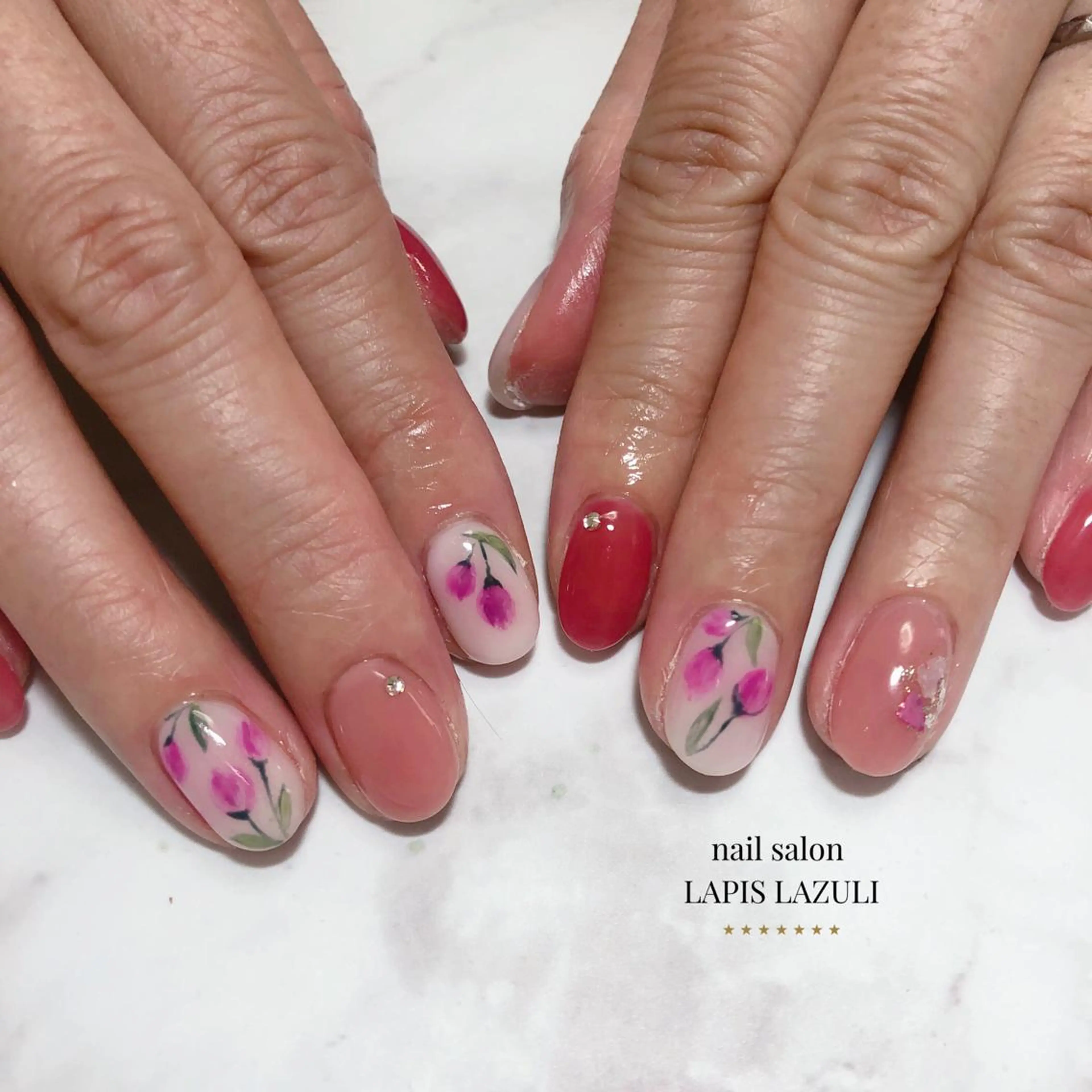 ネイル ハンドネイル nail salon ラピスラズリのネイルデザイン