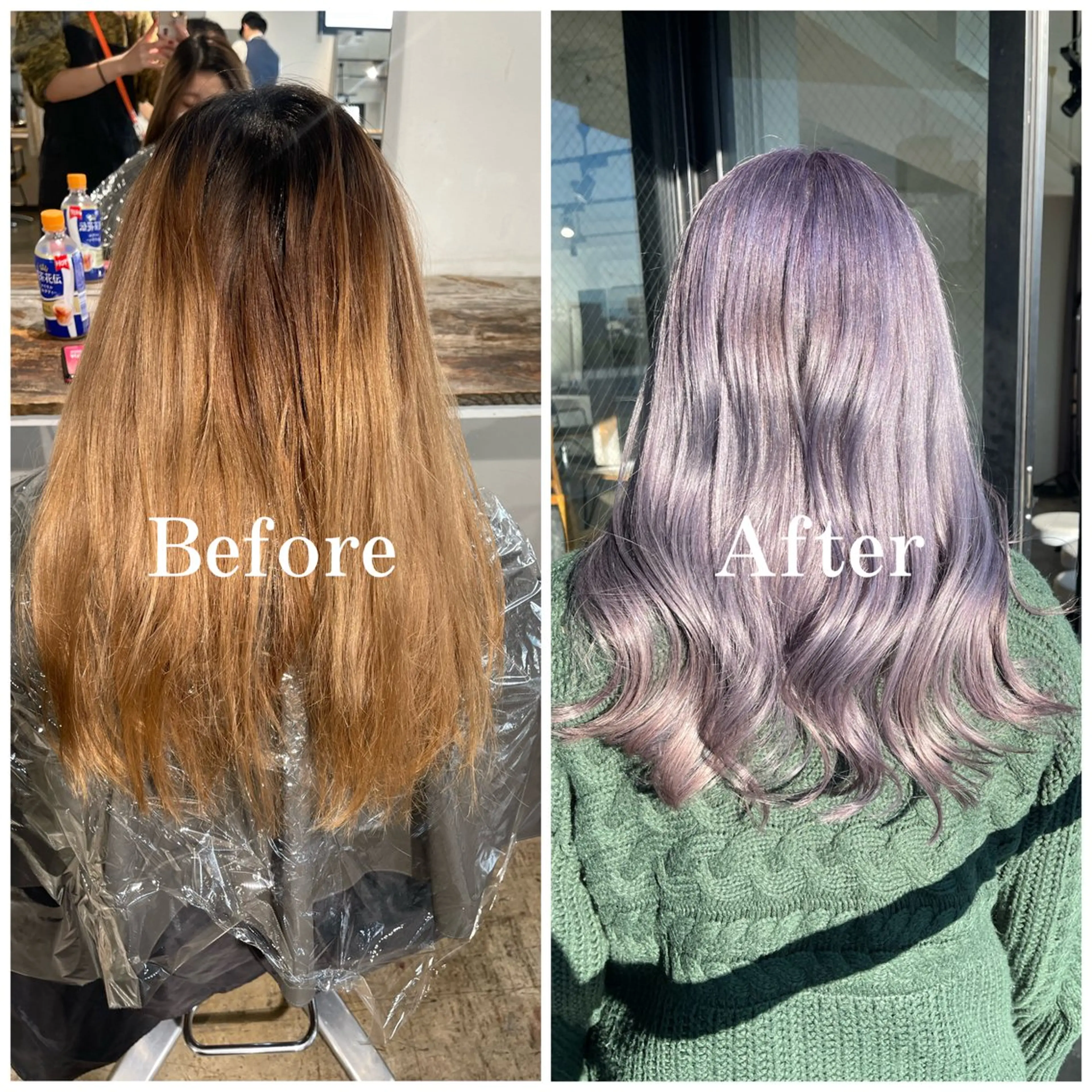 ロング カラー ブリーチ ケアブリーチ ケアカラー デザインカラー ハイトーンカラー ムラ修正/ ハイトーン💖Riaのヘアスタイル