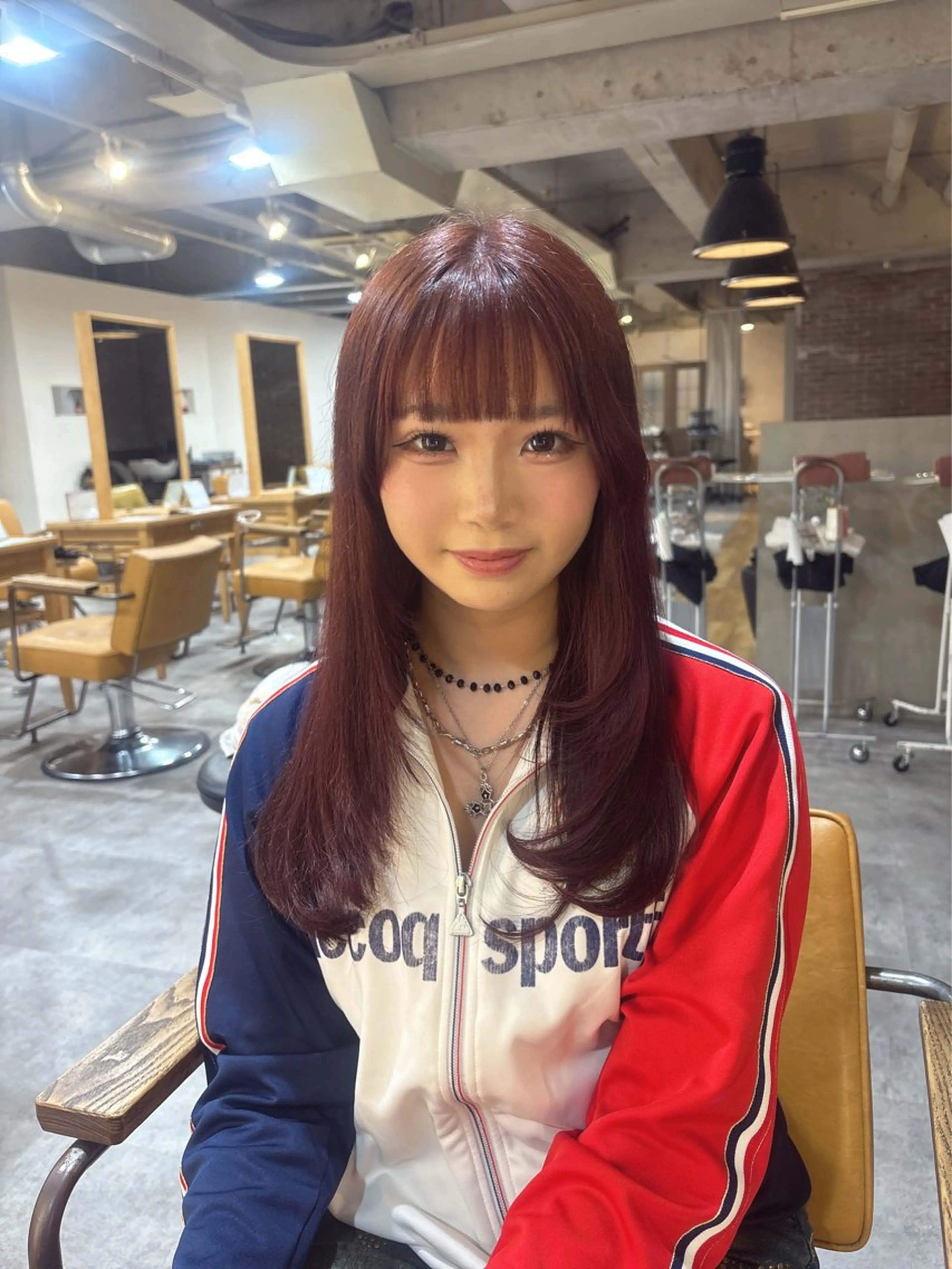 ロング 顔まわりレイヤー 韓国風ヘア レイヤーカット カット ヘアカラー 🎀韓国レイヤー/透 明感カラー/airiのヘアスタイル