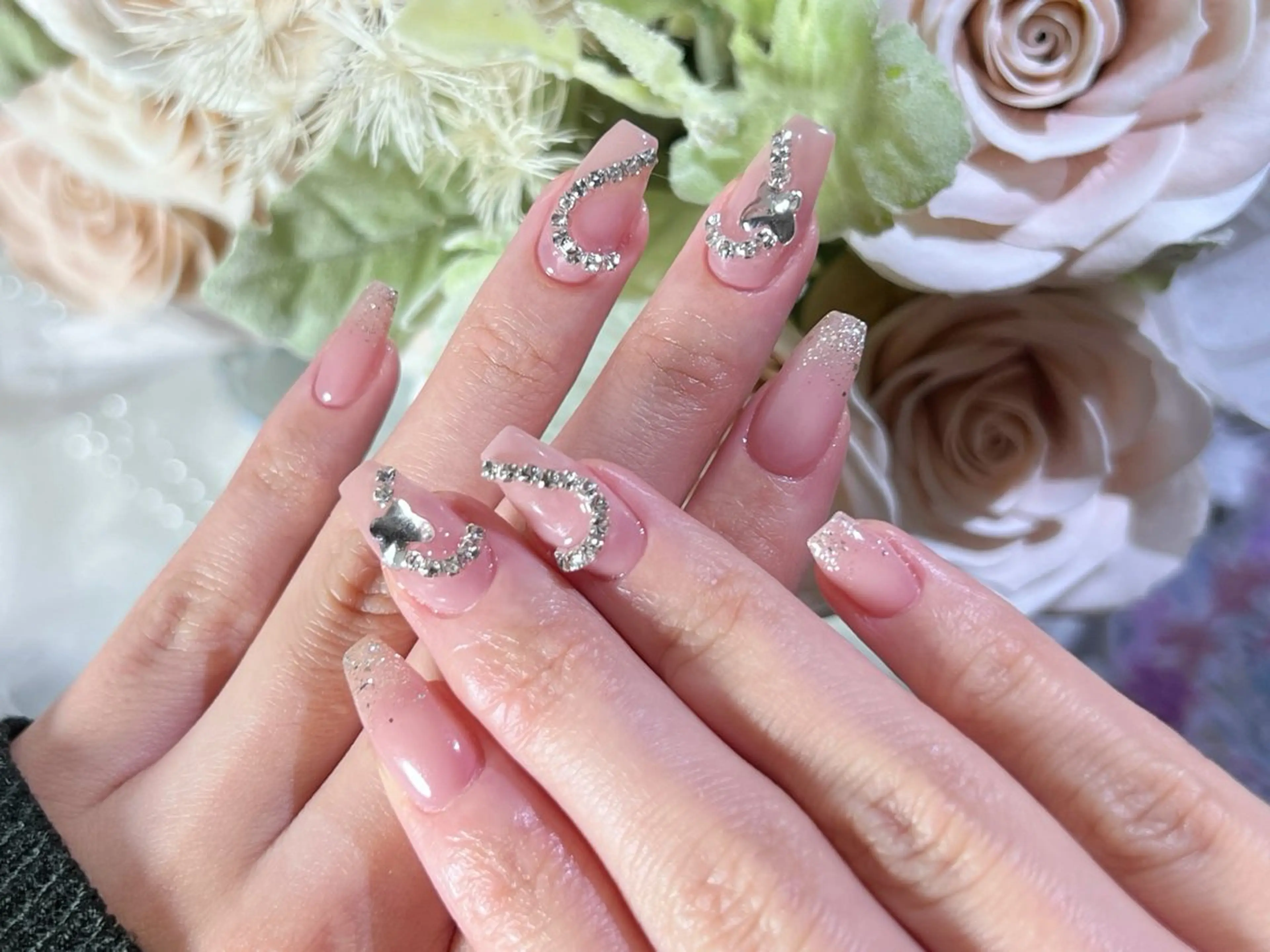 ネイル 長さ出し ジェルネイル ハート 春ネイル ワンホンネイル ハンドネイル Painty nailのネイルデザイン