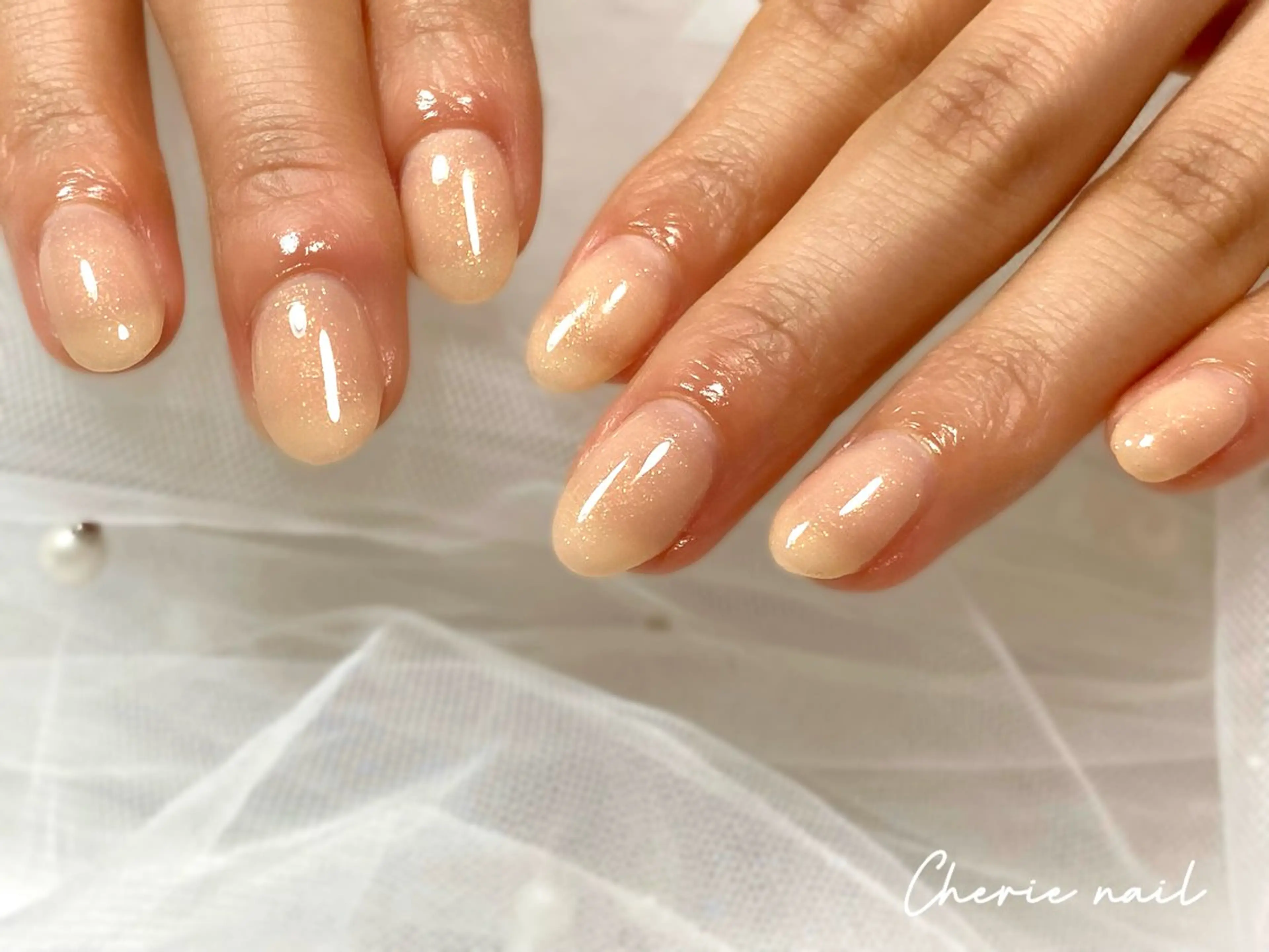 ネイル ジェルネイル キラキラネイル ラメ(グリッター) オフィスネイル ワンカラーネイル Cherienail yunaのネイルデザイン