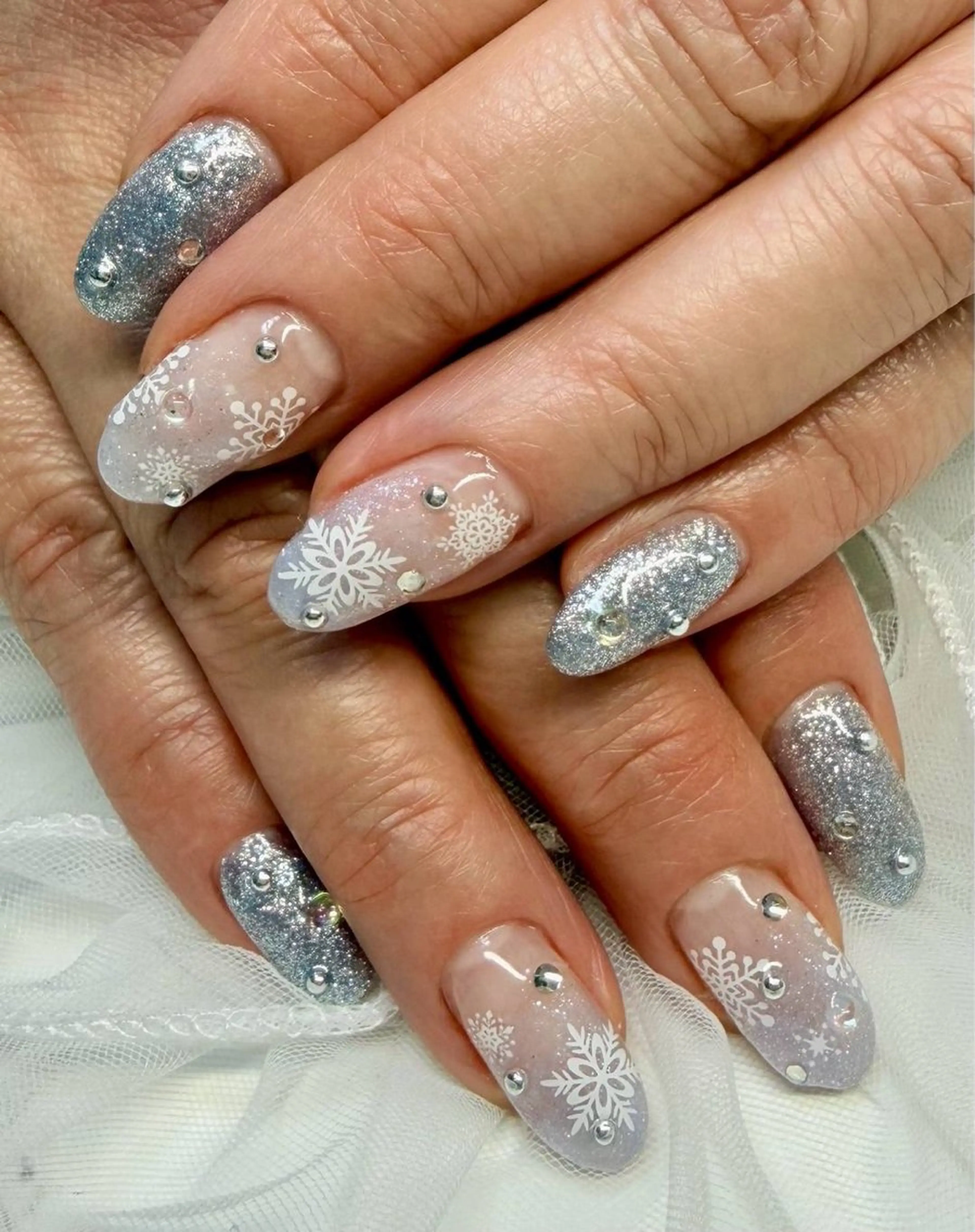 ネイル アートネイル チークネイル フラッシュネイル フラッシュマグ フレンチネイル M.N_ nailのネイルデザイン