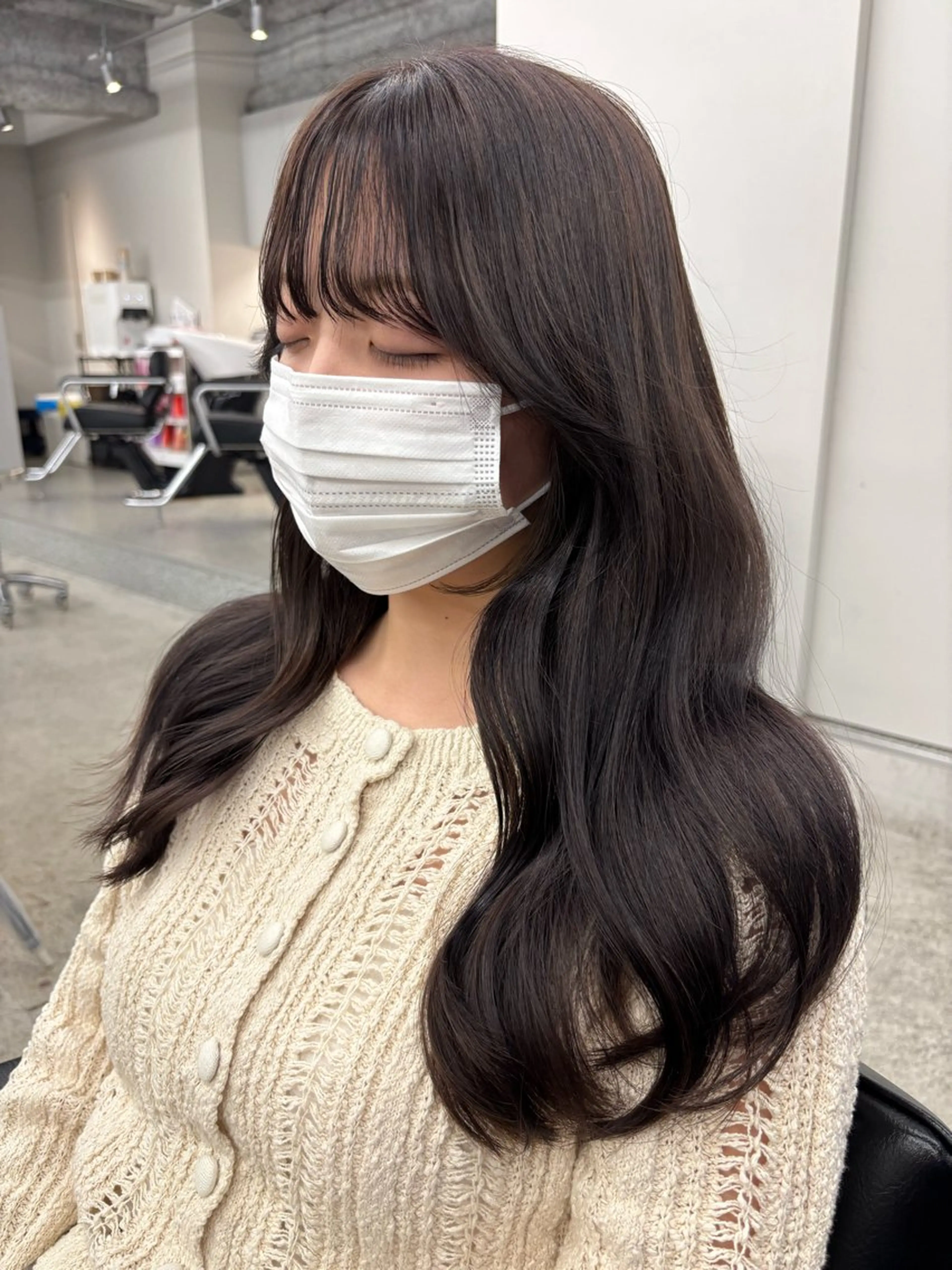 ロング カラー グレージュ ラベンダーカラー ラベンダーグレージュ ラベンダーグレー レイヤーモデル 募集中🕊️正源のヘアスタイル