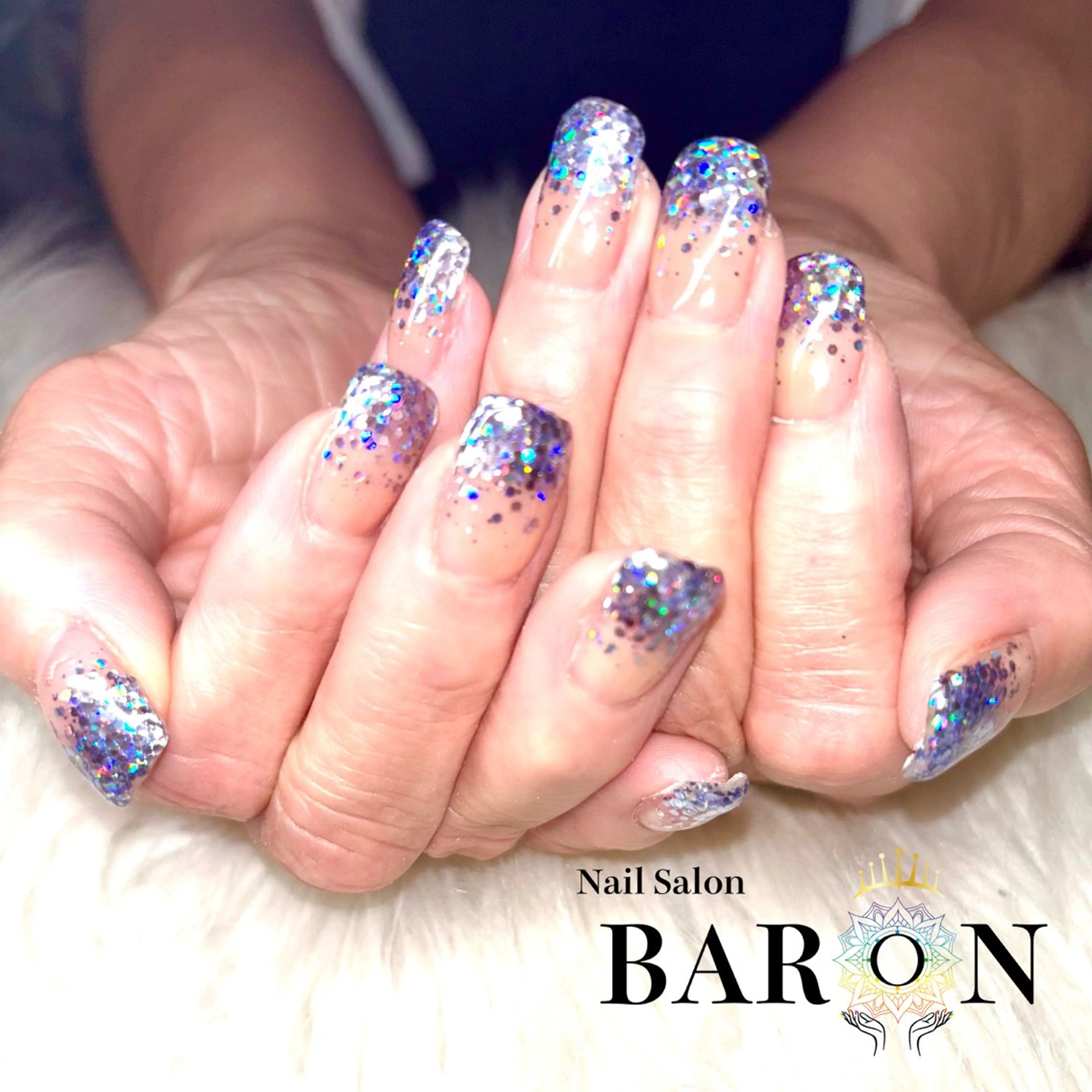 ネイル キラキラネイル ラメ(グリッター) ラメグラデーション ♛︎BARON♛︎ MASHIROのネイルデザイン