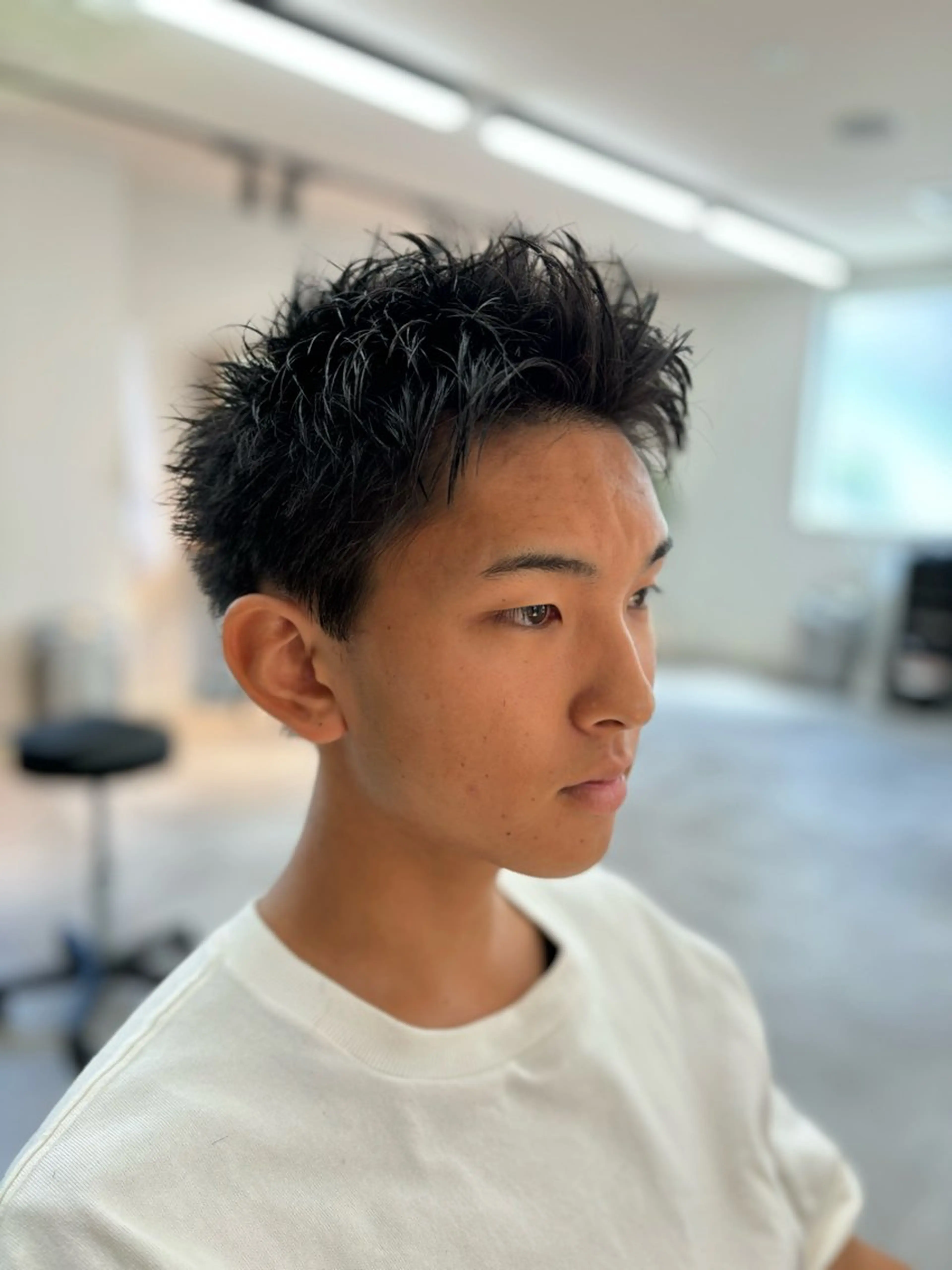 メンズ スパイキーショート 保立/フェザーパーマ /メンズカット千葉のヘアスタイル