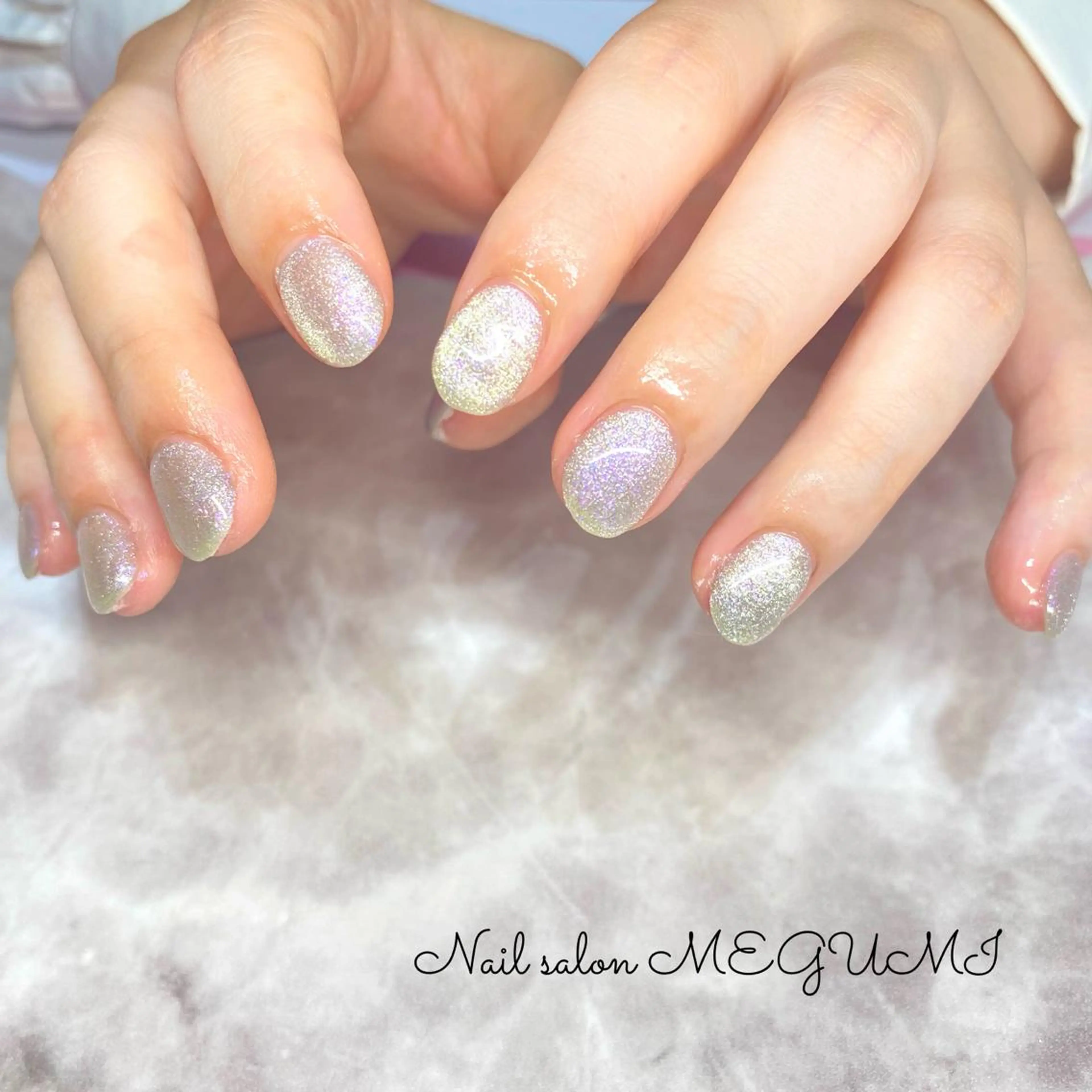 ネイル オーロラネイル マグネットネイル マグネットワンカラー ワンカラーネイル Nail salon MEGUMIのネイルデザイン