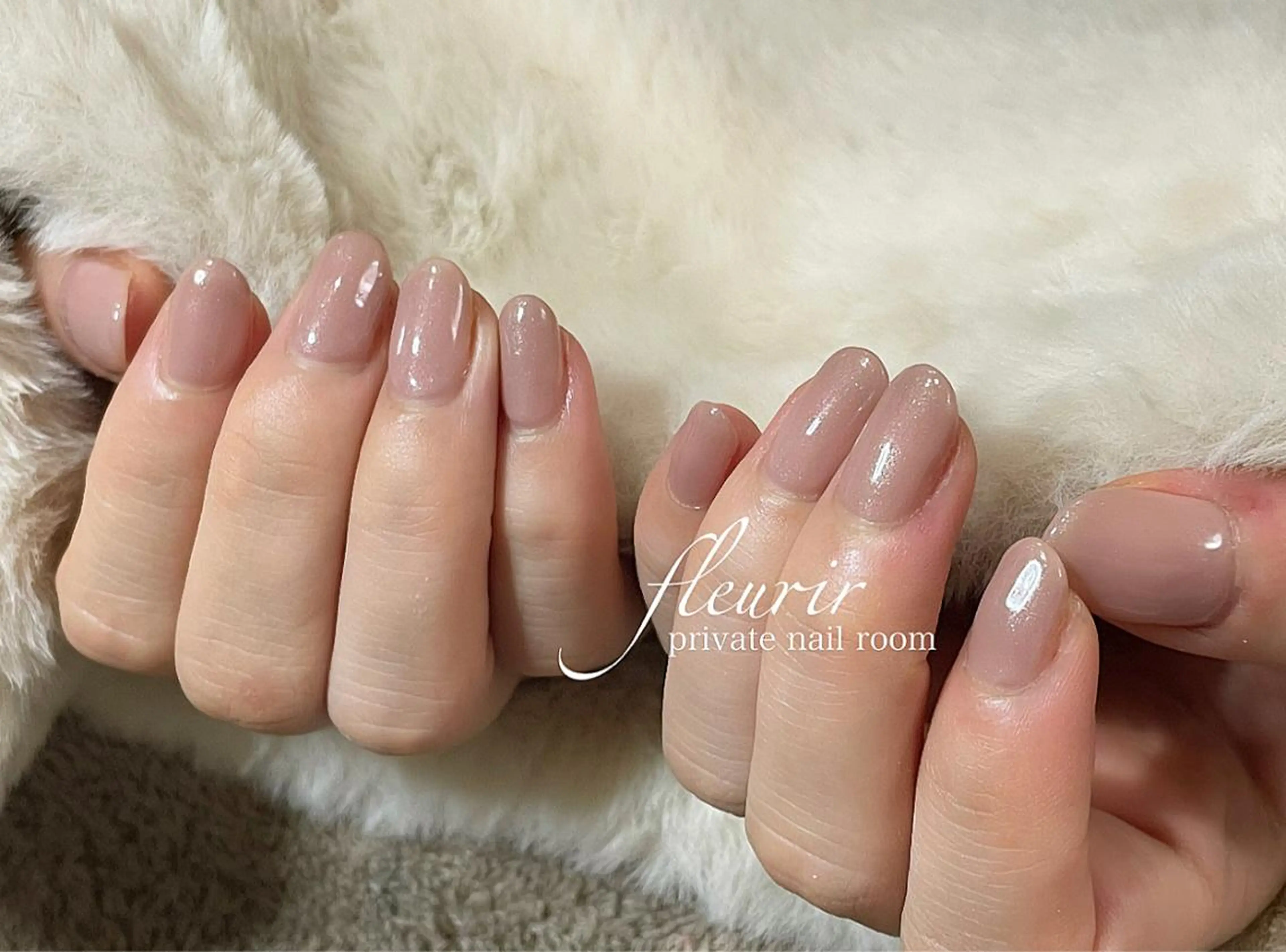 ネイル ワンカラーネイル ピンク フルリール 【プライベートサロンのネイルデザイン