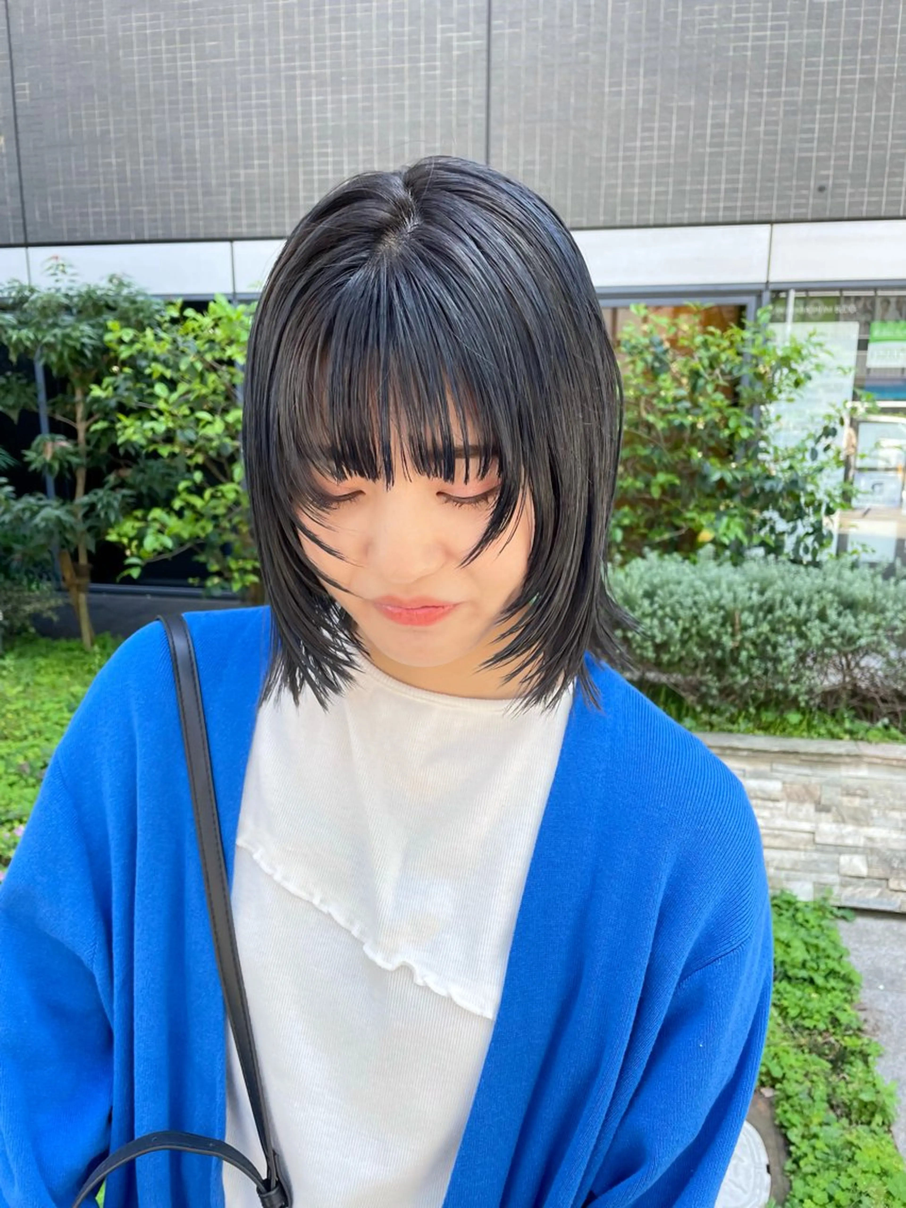 ミディアム カラー パーマ ヘアアレンジ メンズ ネイビーカラー カット ヘアカラー トリートメント tatsumi/ボブ ウルフ/レイヤーのヘアスタイル