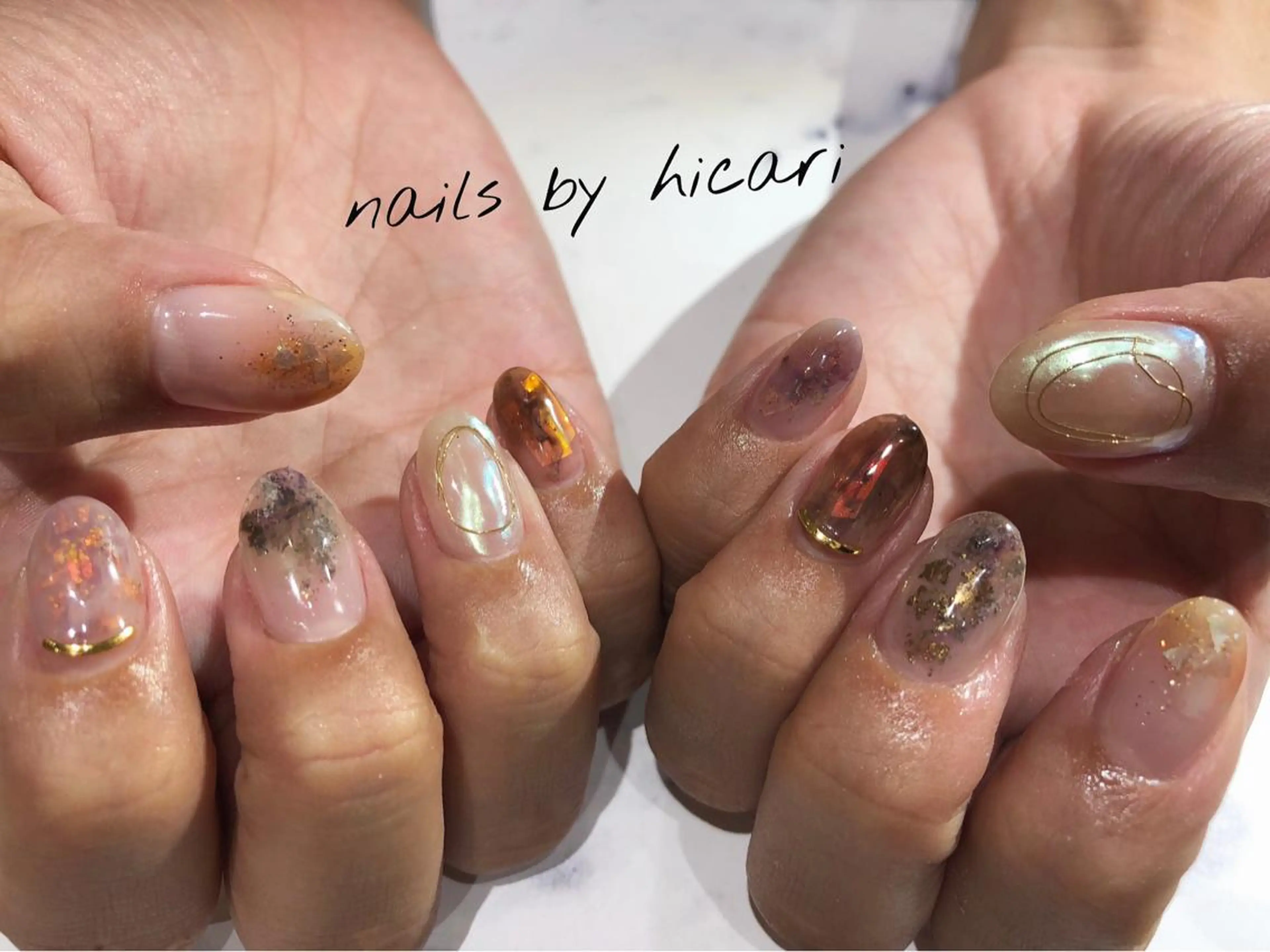 ショート カラー ネイル illum hicariのネイルデザイン