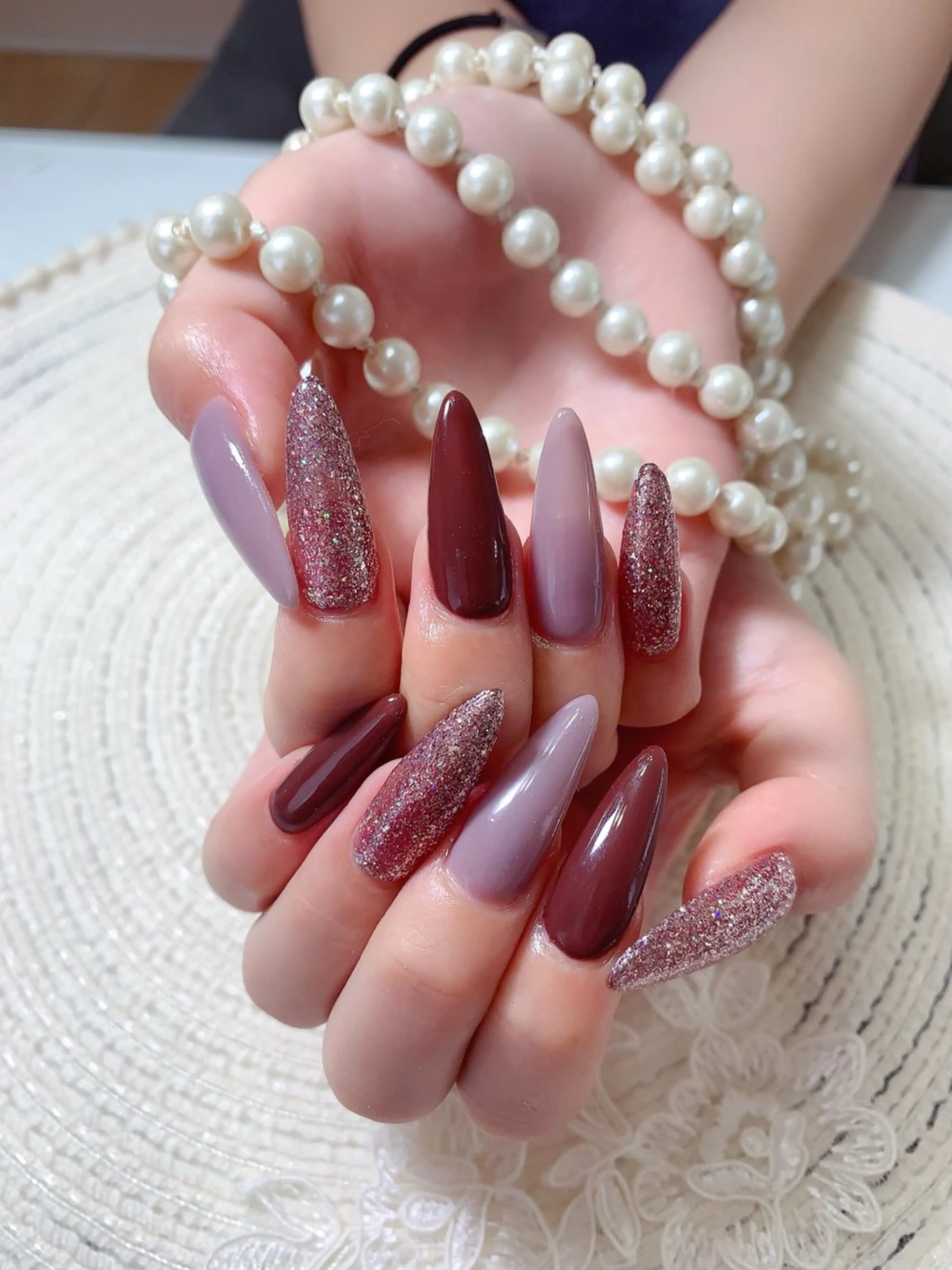 ネイル ハンドネイル ネイルサロンAiri 長さ出し·シンプルのネイルデザイン