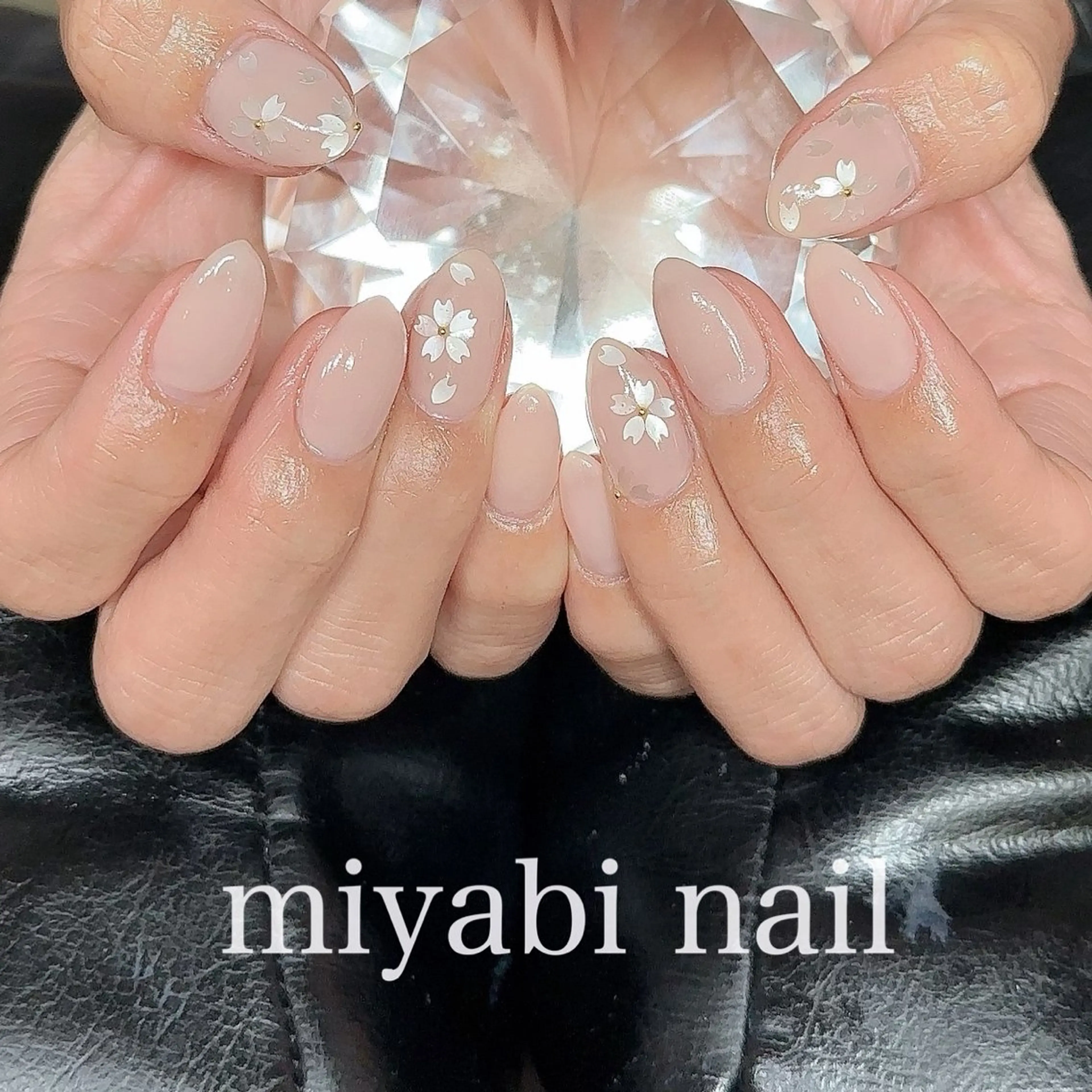 ネイル アートネイル 桜ネイル 持ち込み オフィスネイル ピンク ハンドネイル miyabi nail 桂川駅近くのネイルデザイン