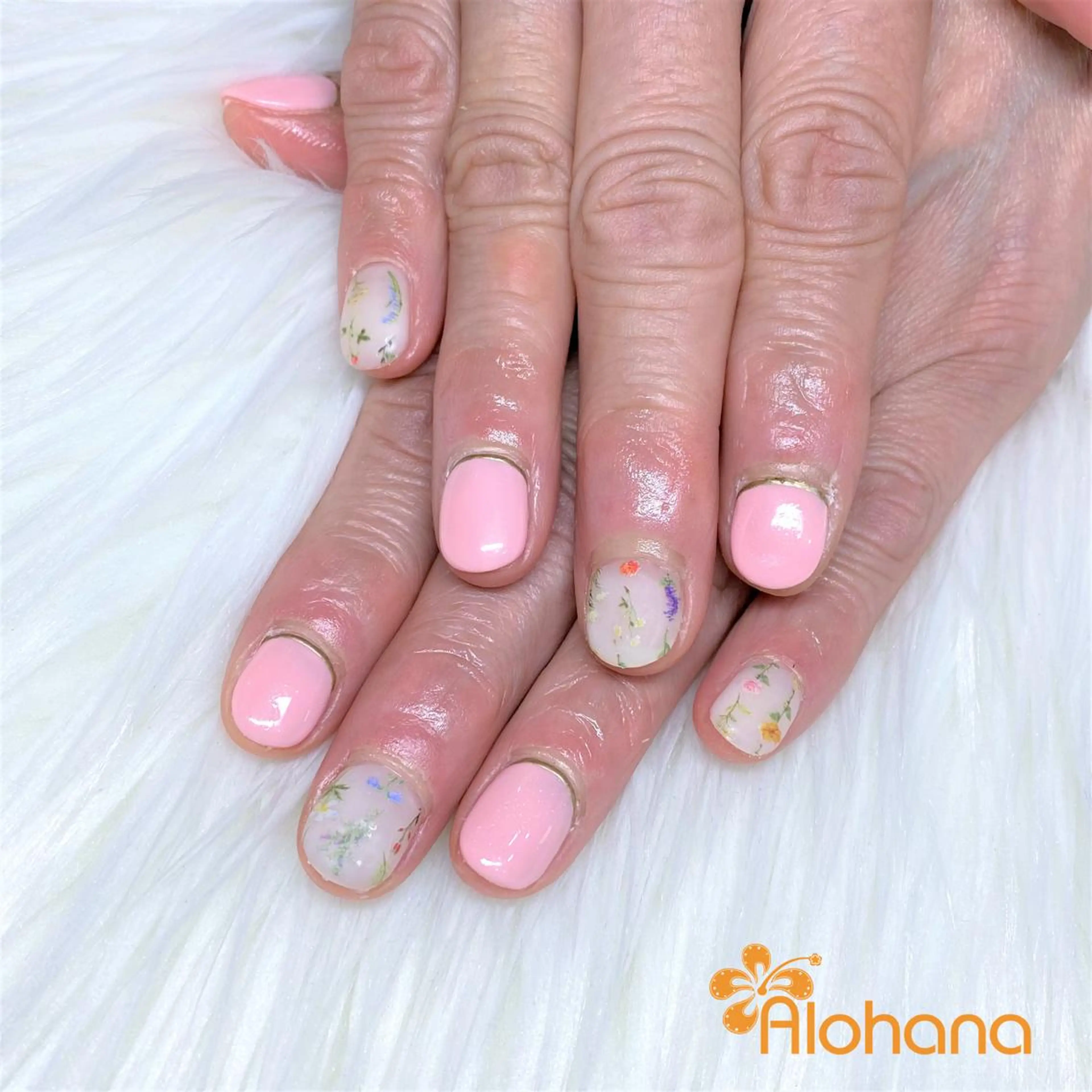 ネイル フラワーネイル ハンドネイル Alohana Minaのネイルデザイン