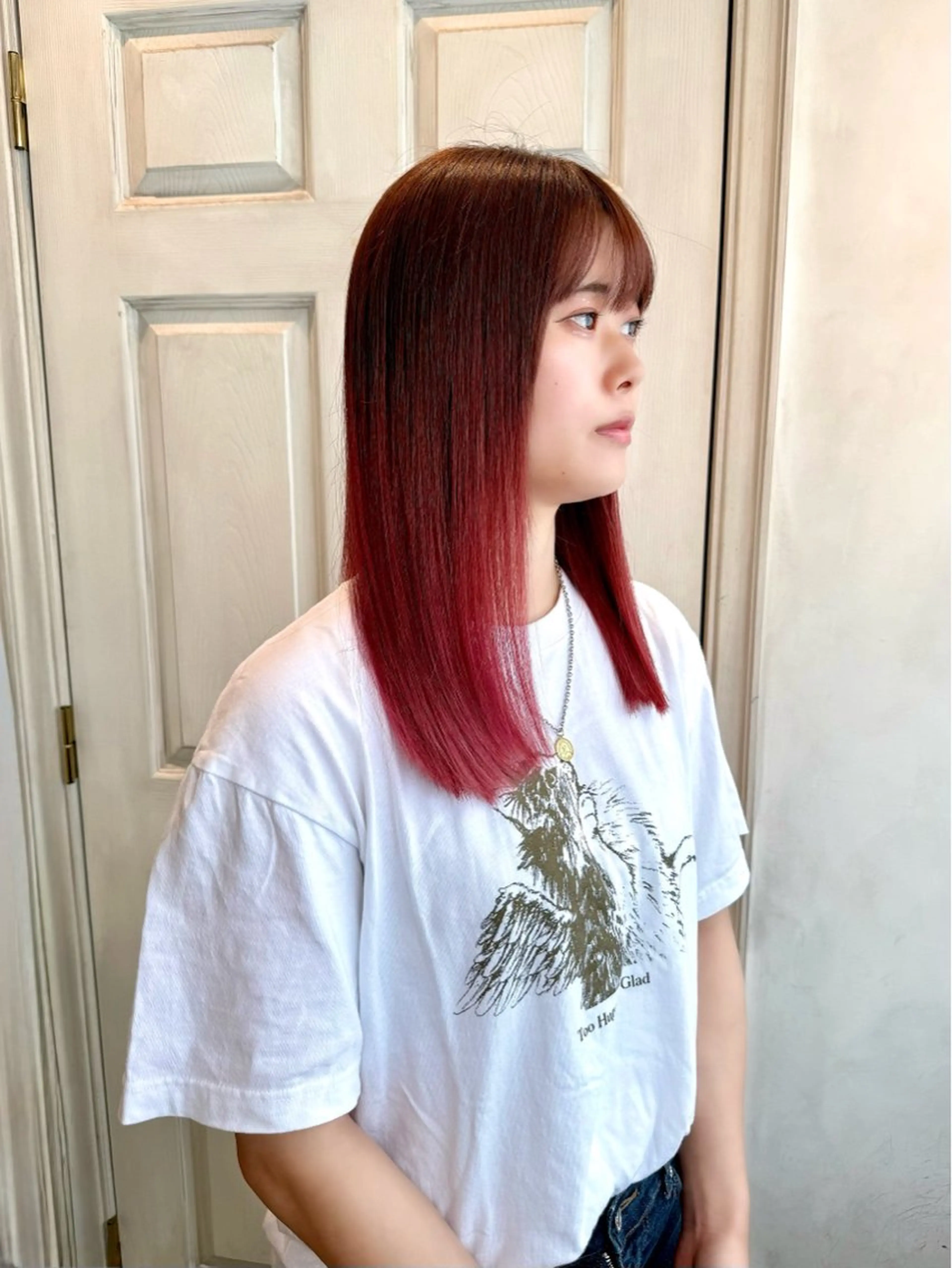 ロング カラー グラデーションカラー ヘアカラー トリートメント 千 田のヘアスタイル