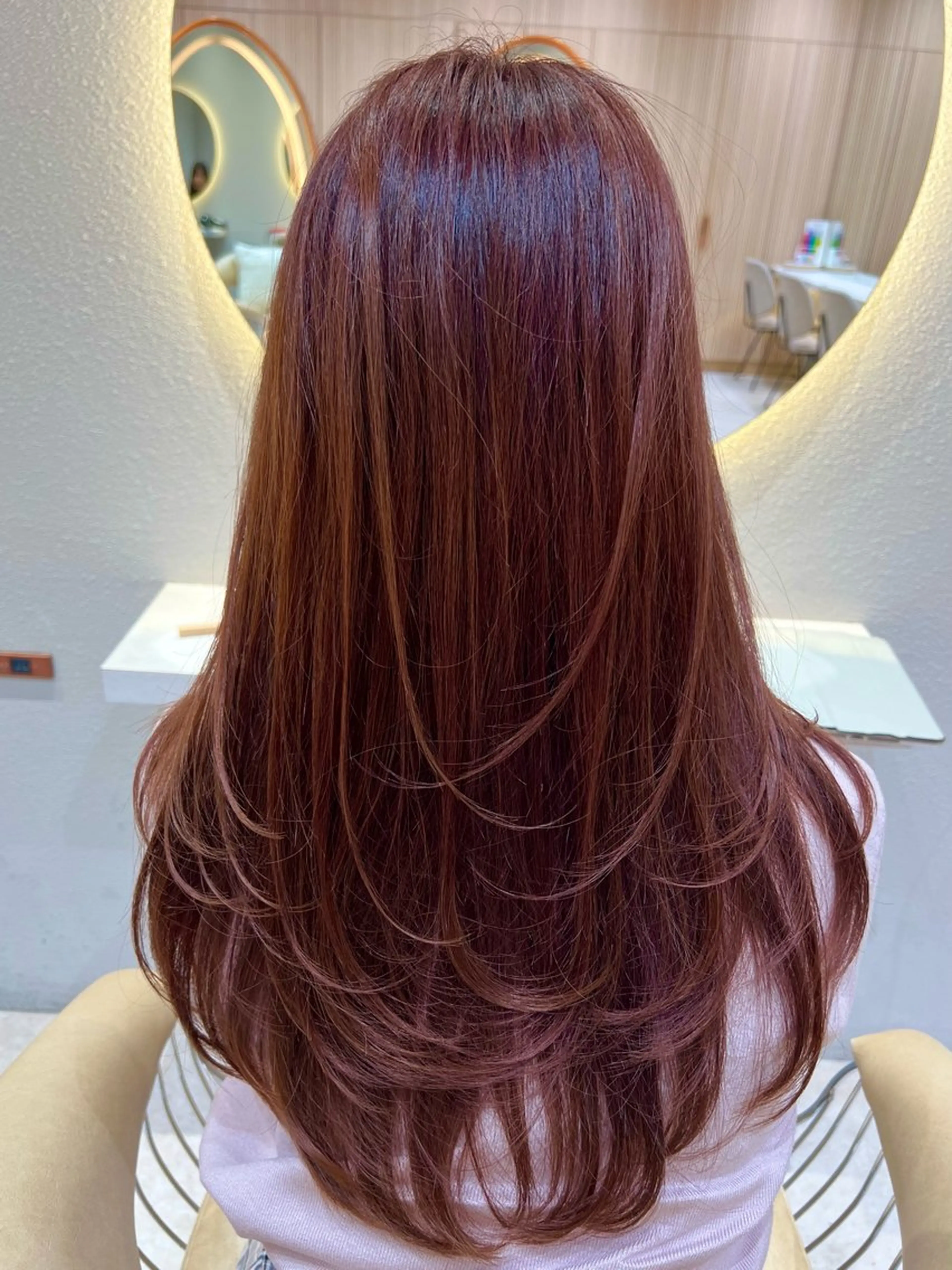 ロング カラー カット ヘアカラー トリートメント 興津/韓国レイヤー ダブルカラー美髪縮毛のヘアスタイル