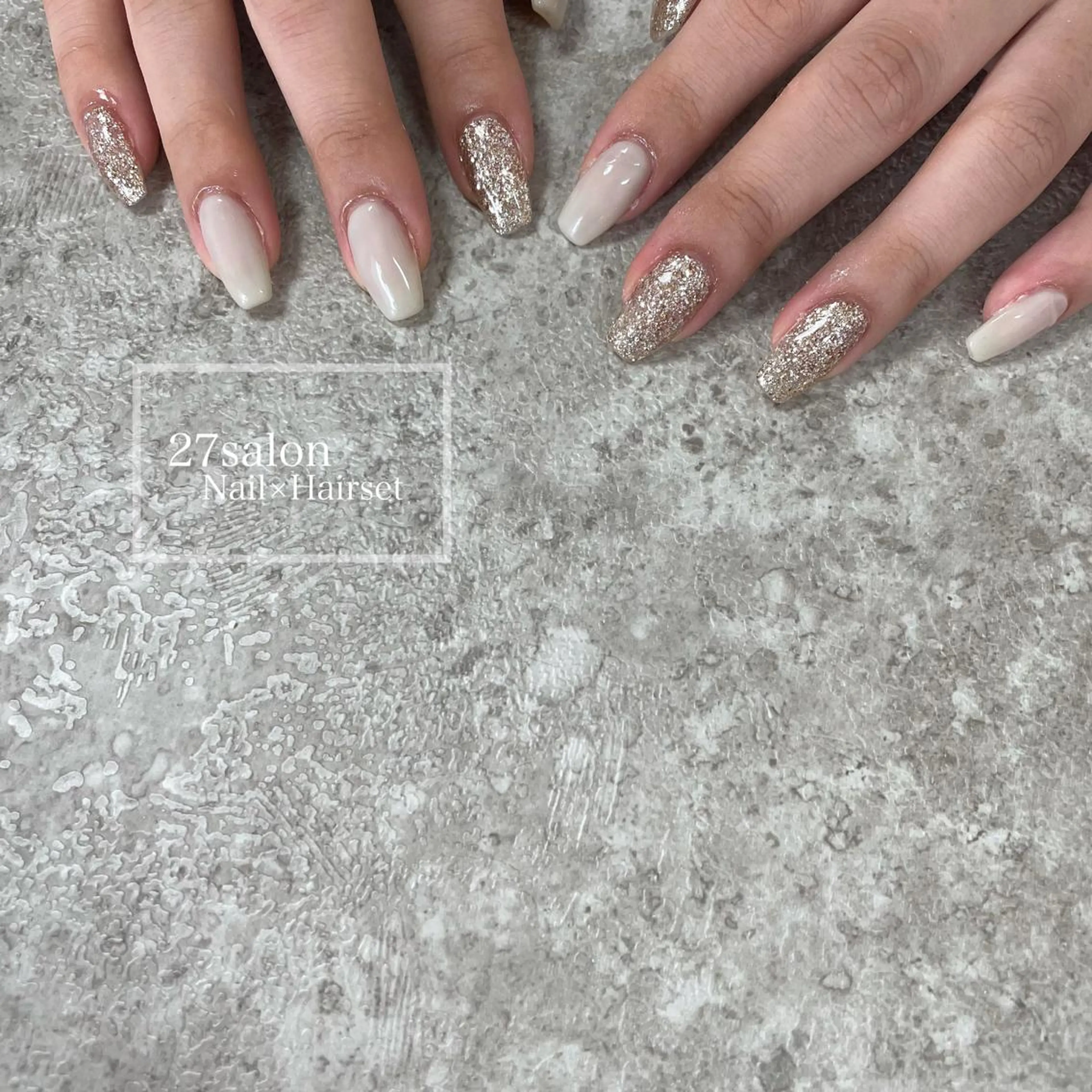 ネイル ラメ(グリッター) シンプルネイル 27salon yuinaのネイルデザイン