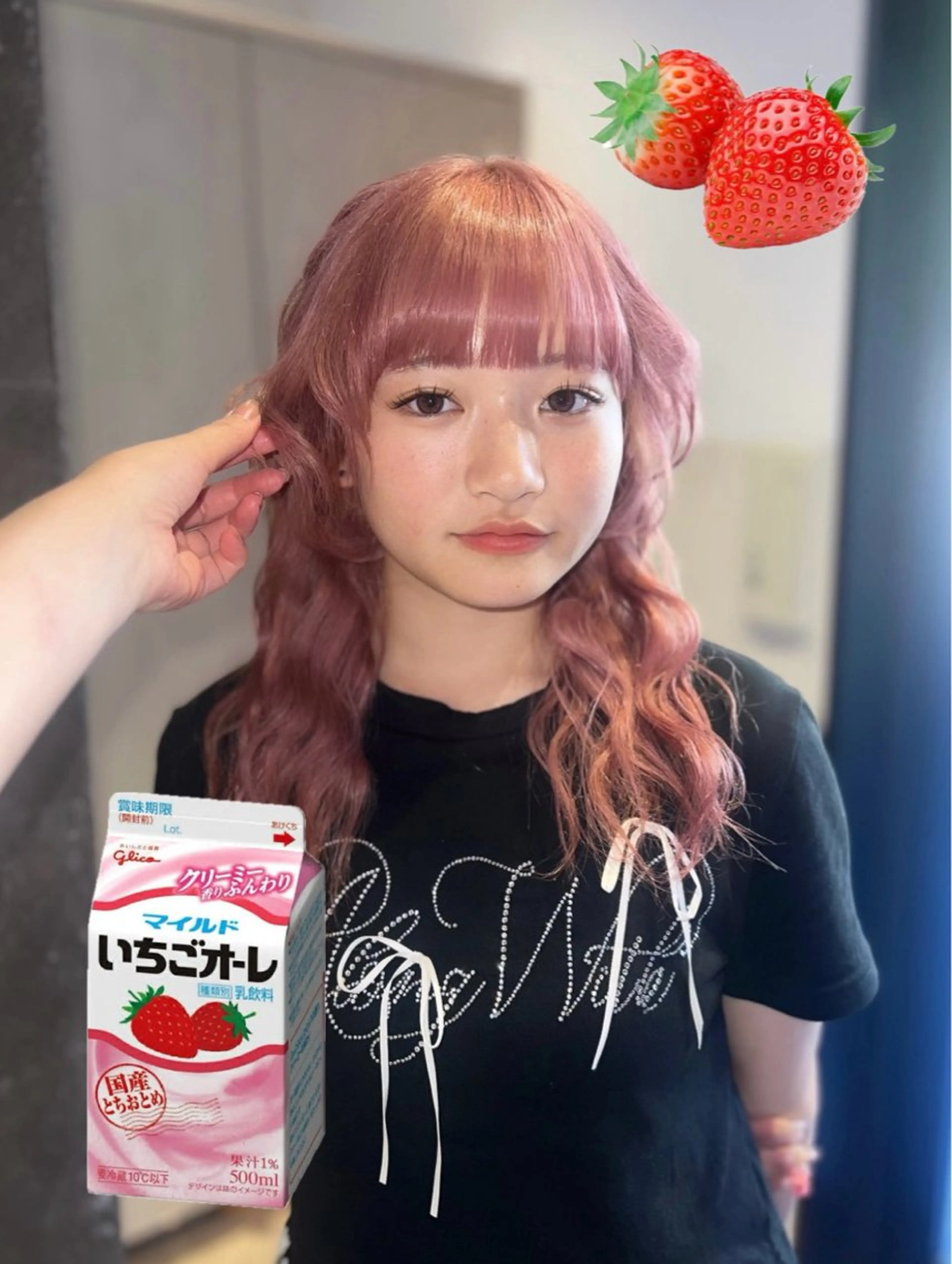 セミロング カラー 岡山ハイトーン・ ルーツカラー/こもものヘアスタイル