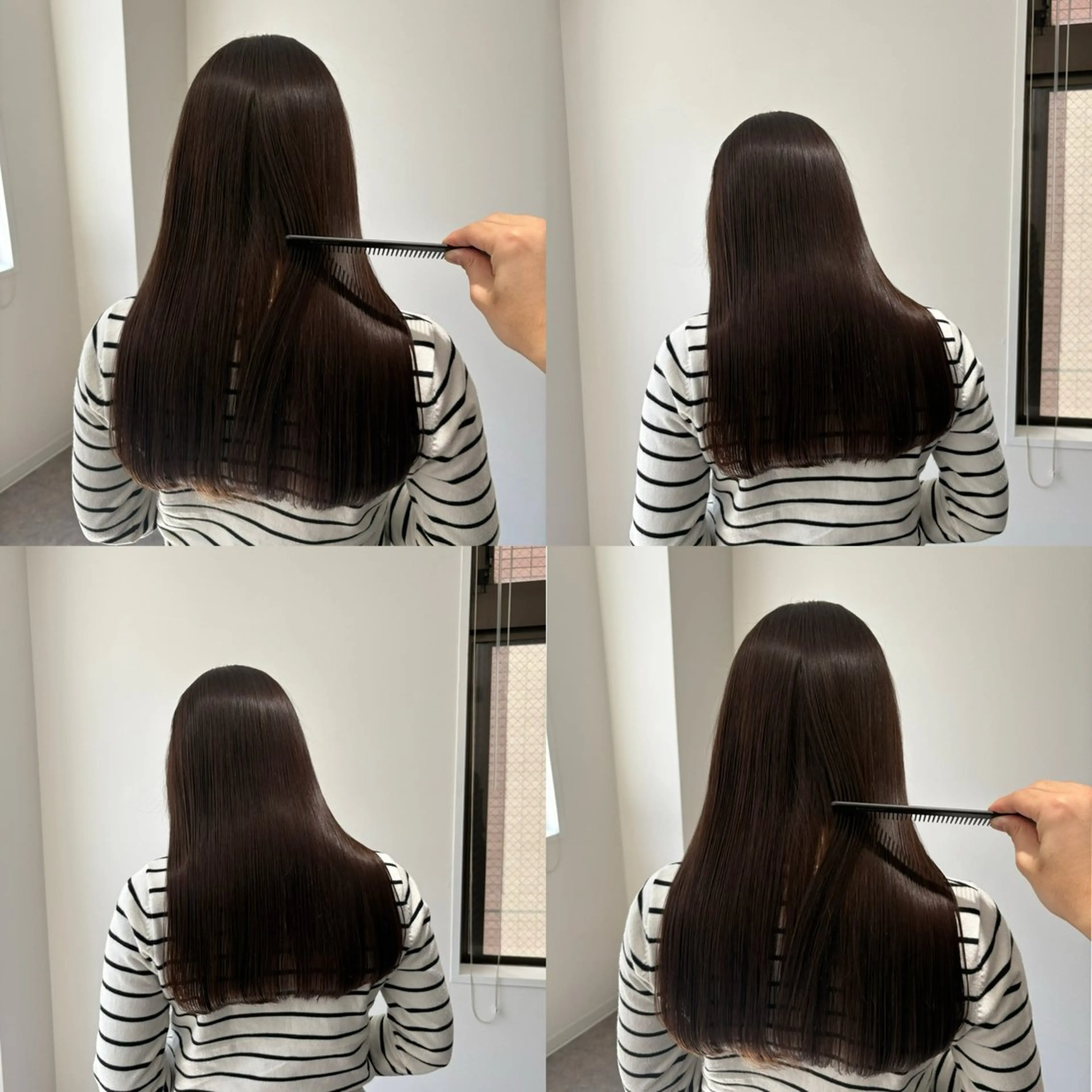 ロング 縮毛矯正 トリートメント タナカ レイヤのヘアスタイル