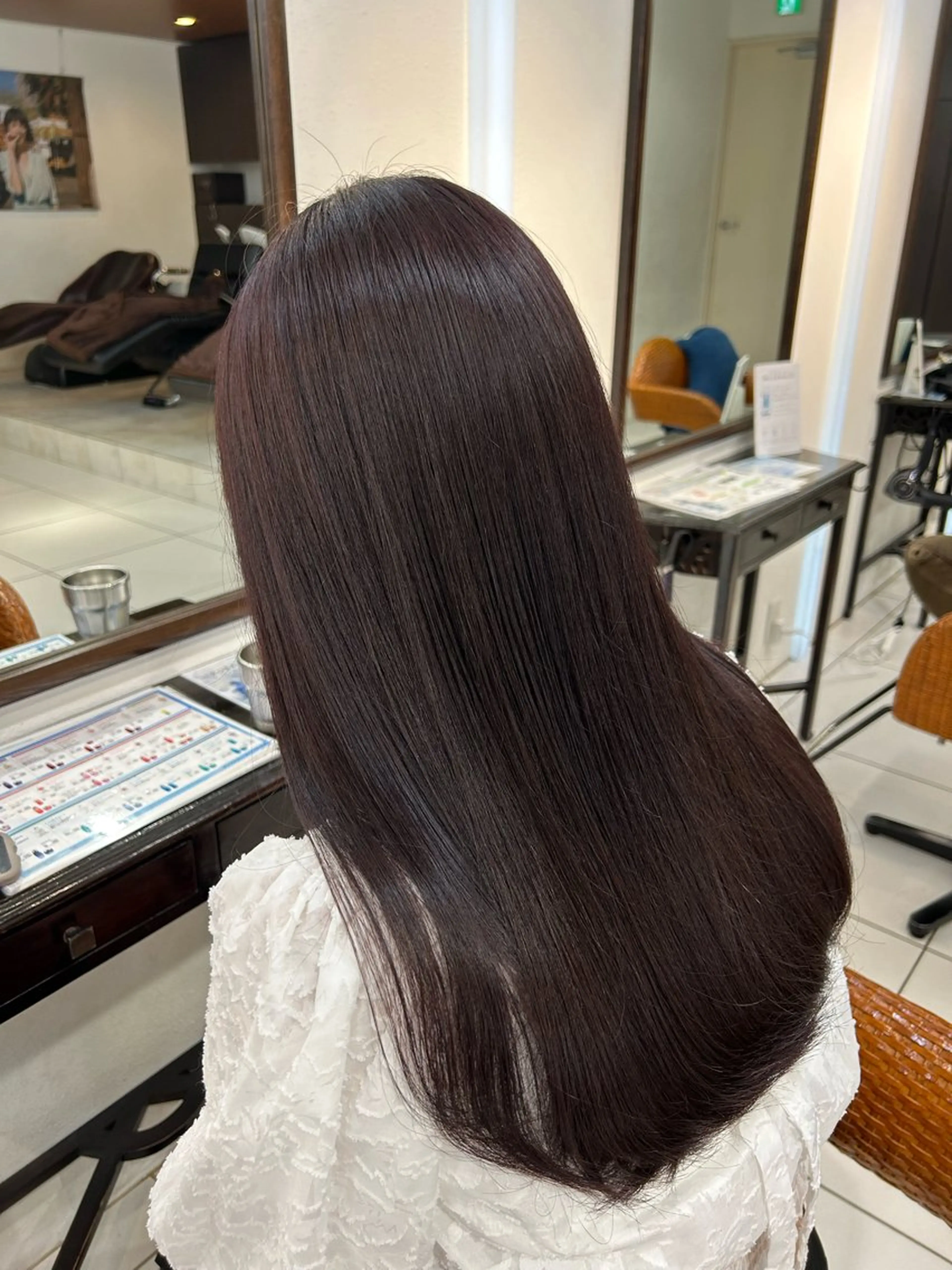 ロング カラー ブラウンカラー パープルカラー ヘアカラー ディフィーノ青山所属・nonoka/ボブ/ 暖色カラー/表参道のヘアスタイル