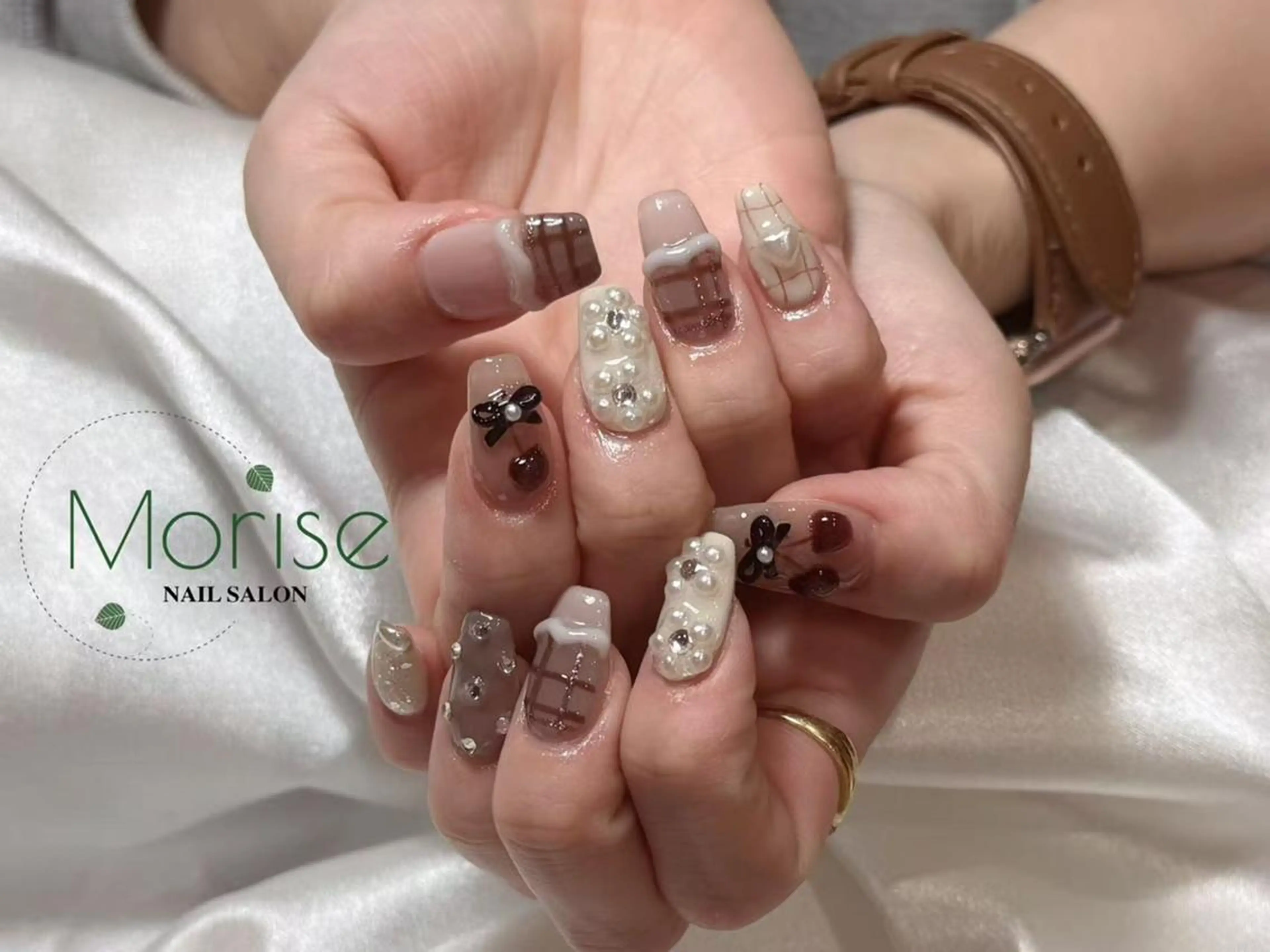 ネイル 長さ出し フレンチネイル ジェルネイル ガラスフレンチ 韓国ネイル MoriseNail Jr研修💜イシダのネイルデザイン