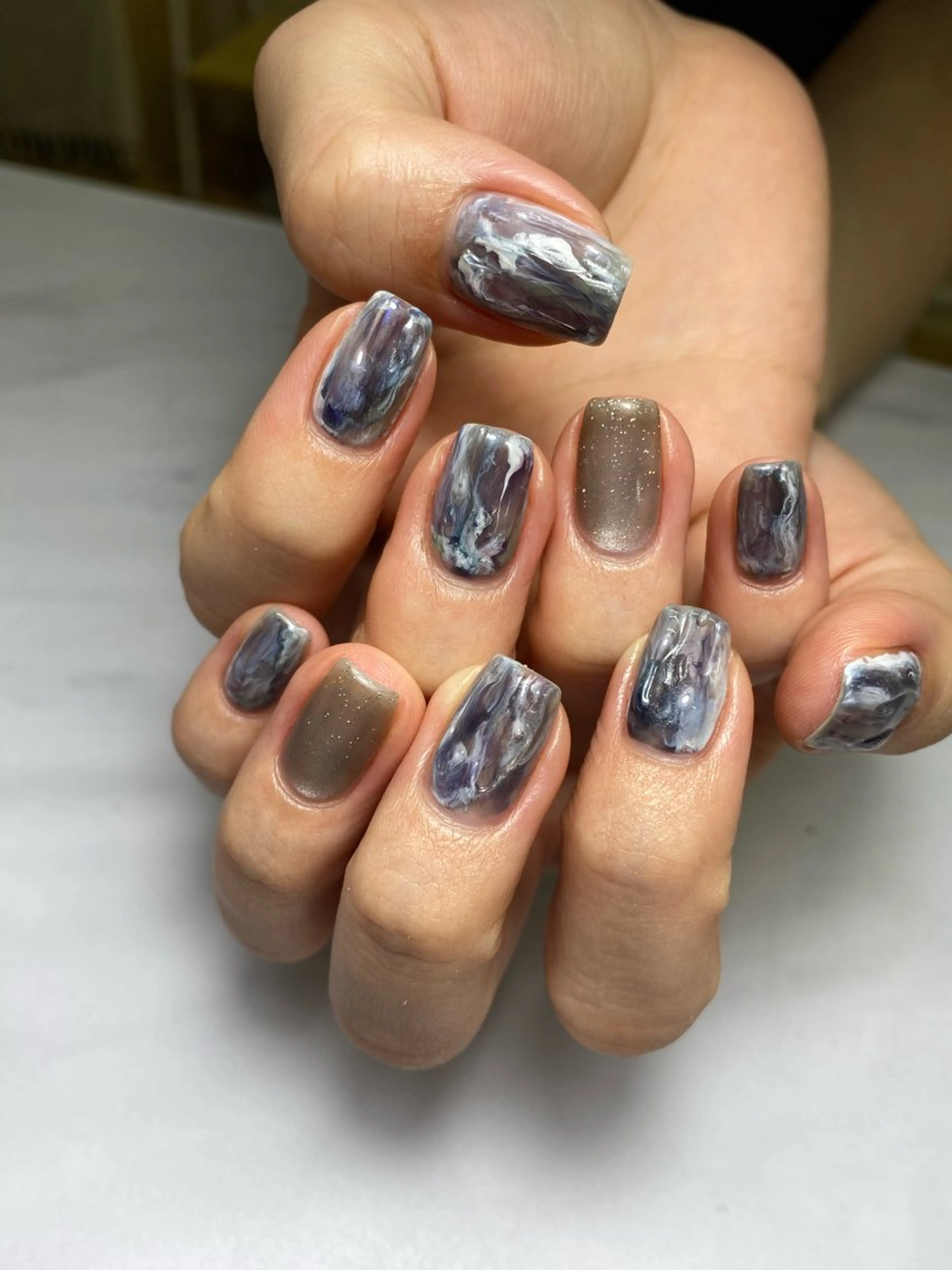 ネイル 成人式 フレンチネイル ジェルネイル ガーリー マグネットネイル ハンドネイル 草加ニュアンスネイル 🌚hersのネイルデザイン