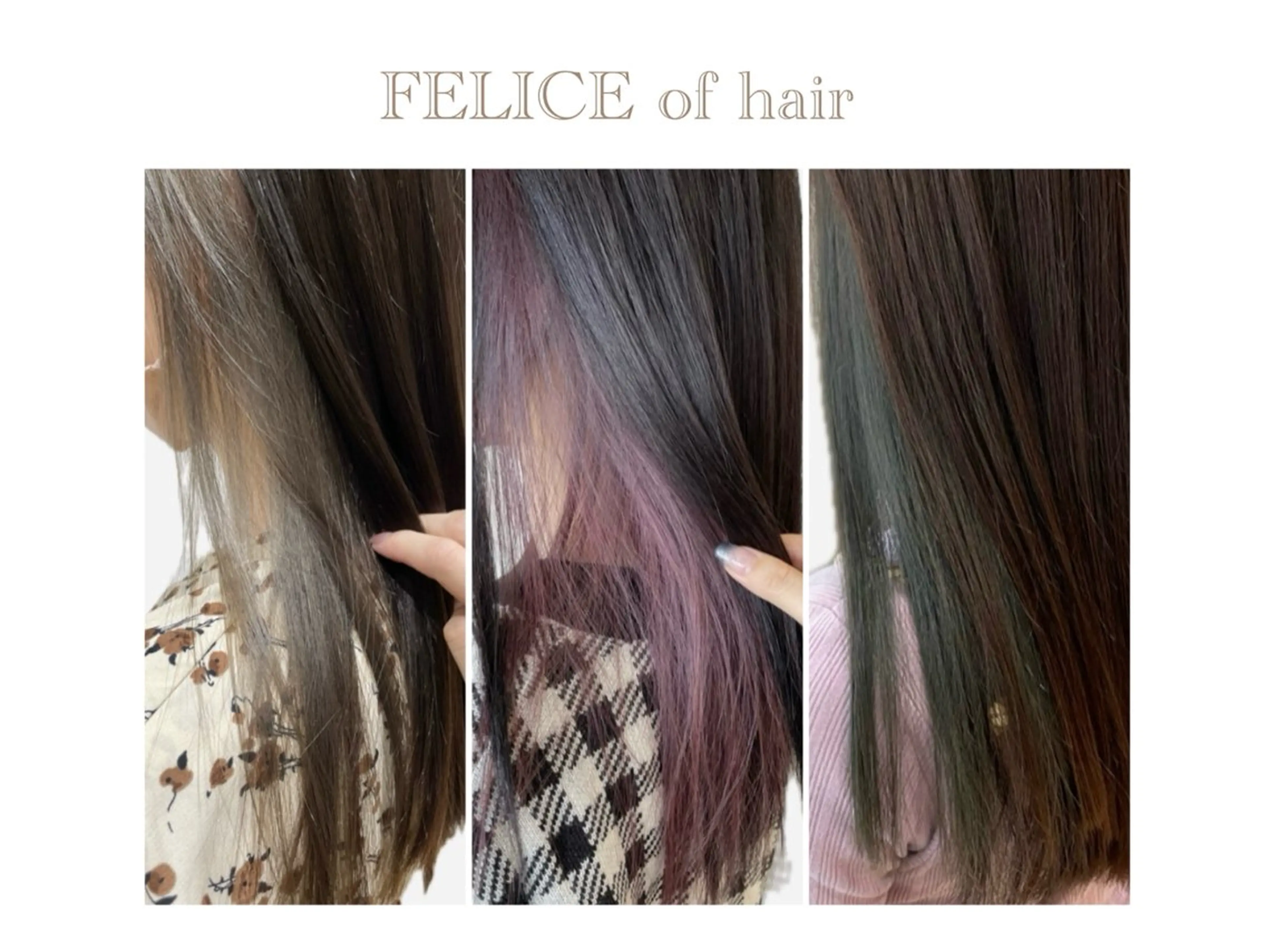 ロング カラー ブリーチ イヤリングカラー FELICE of hair 田口千尋のヘアスタイル