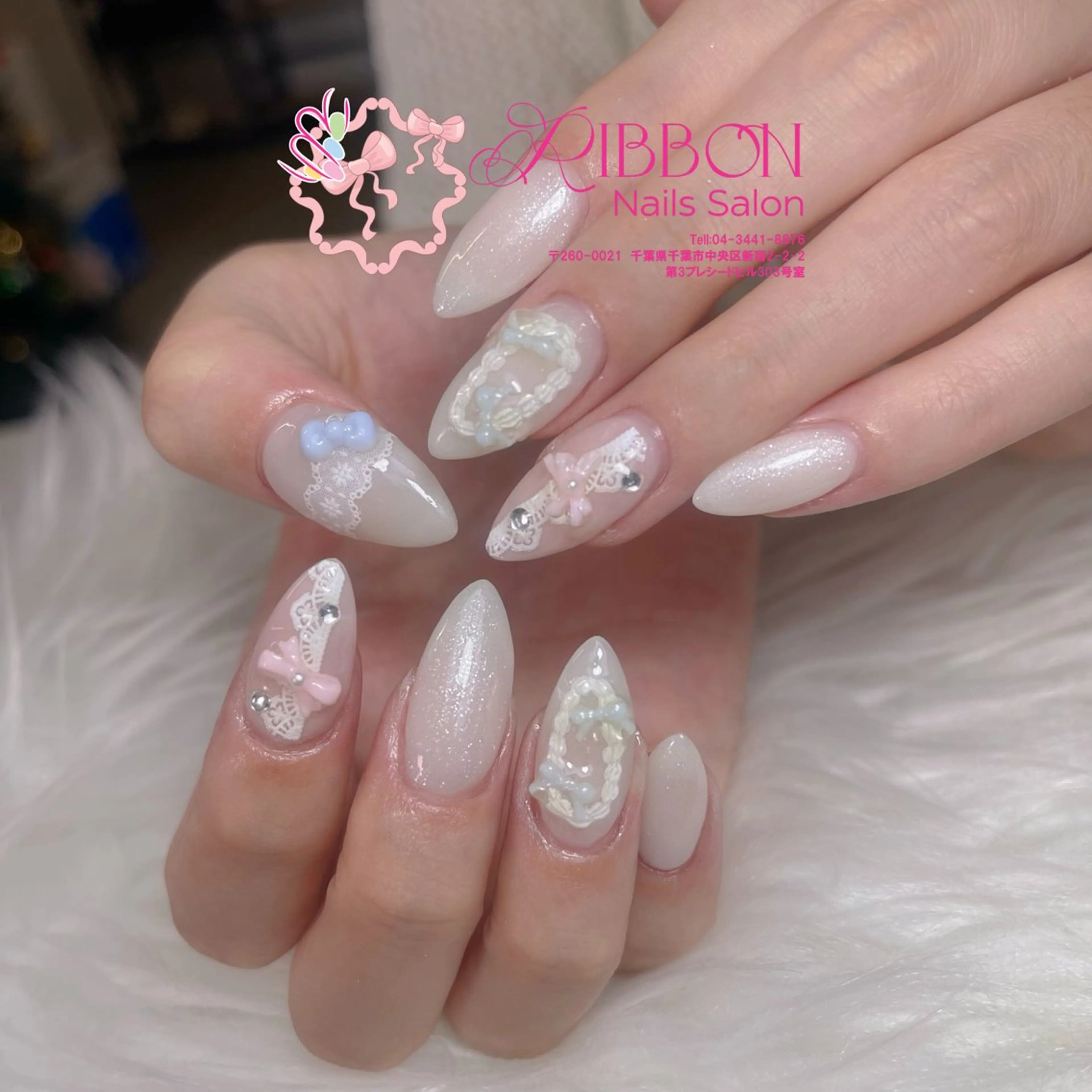 ネイル フレンチネイル ジェルネイル マグネットネイル 持ち込み ニュアンスネイル ハンドネイル Ribbonnail salonのネイルデザイン