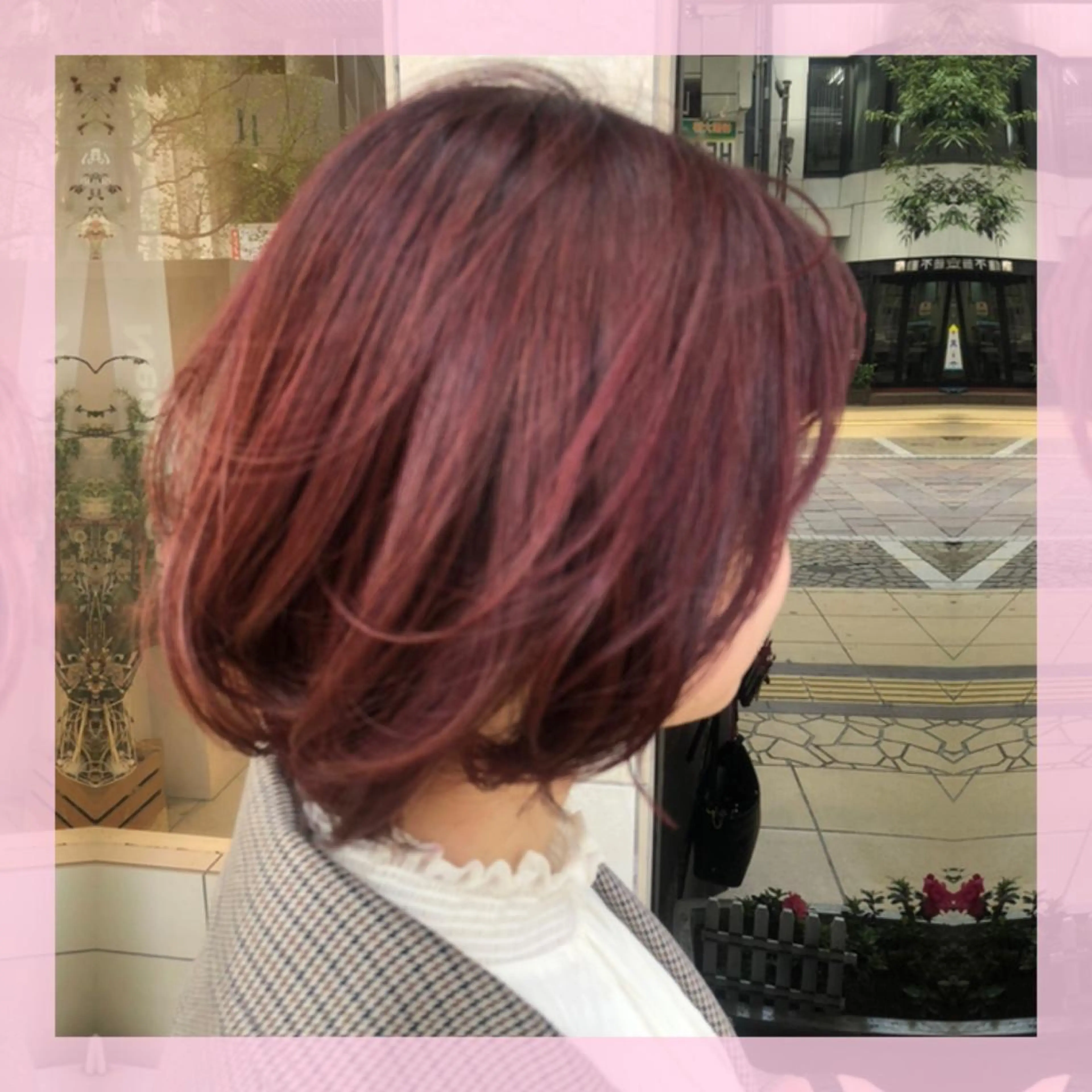 ミディアム カラー ボルドーカラー カット ヘアカラー トリートメント 🍒前川 🍒のヘアスタイル