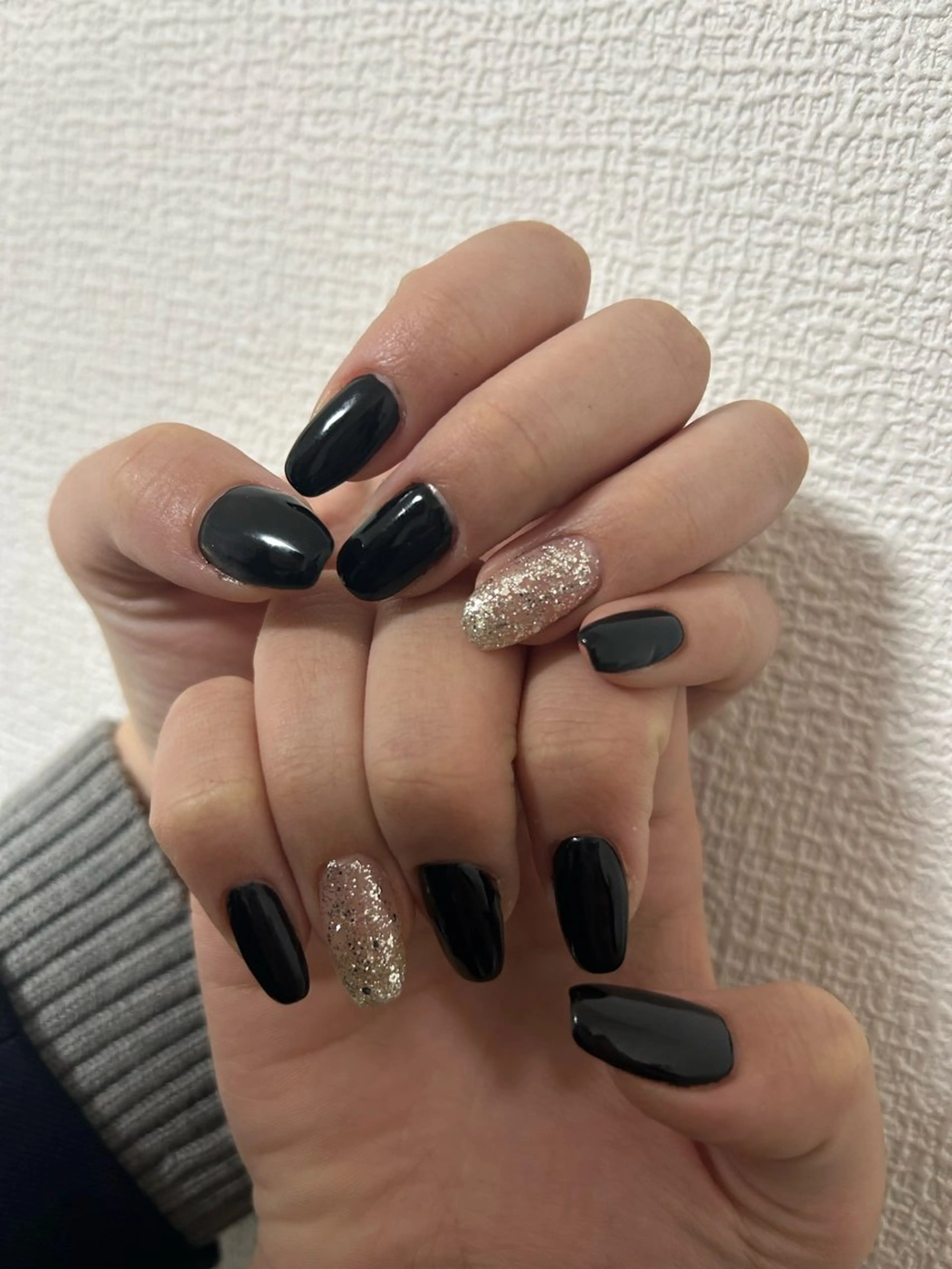 ネイル ラメ(グリッター) ワンカラーネイル シルバー ハンドネイル 自宅サロン♡ Mamiのネイルデザイン