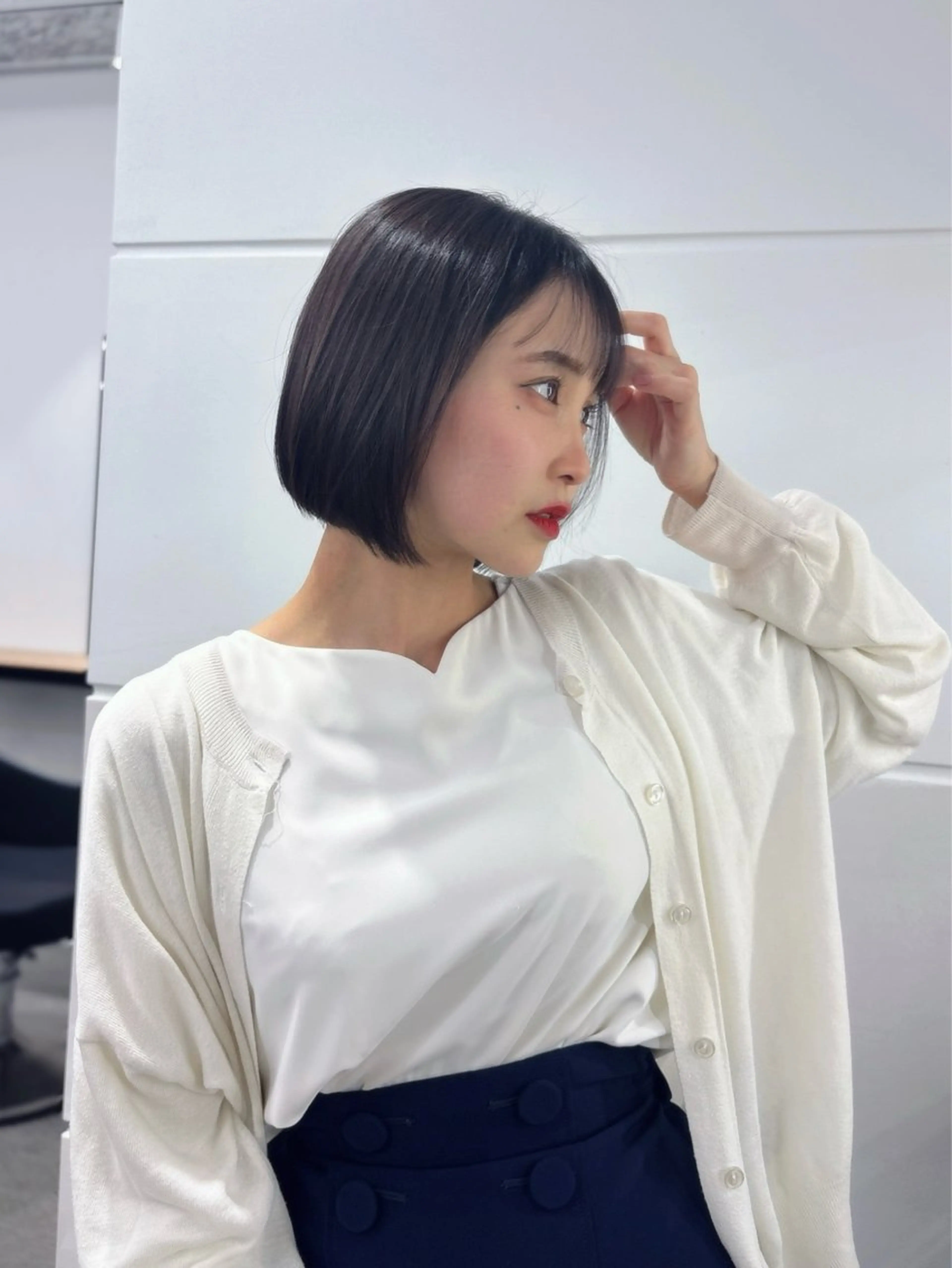 ショート 縮毛矯正/ハイトーン /パーマ/せき🧸のヘアスタイル