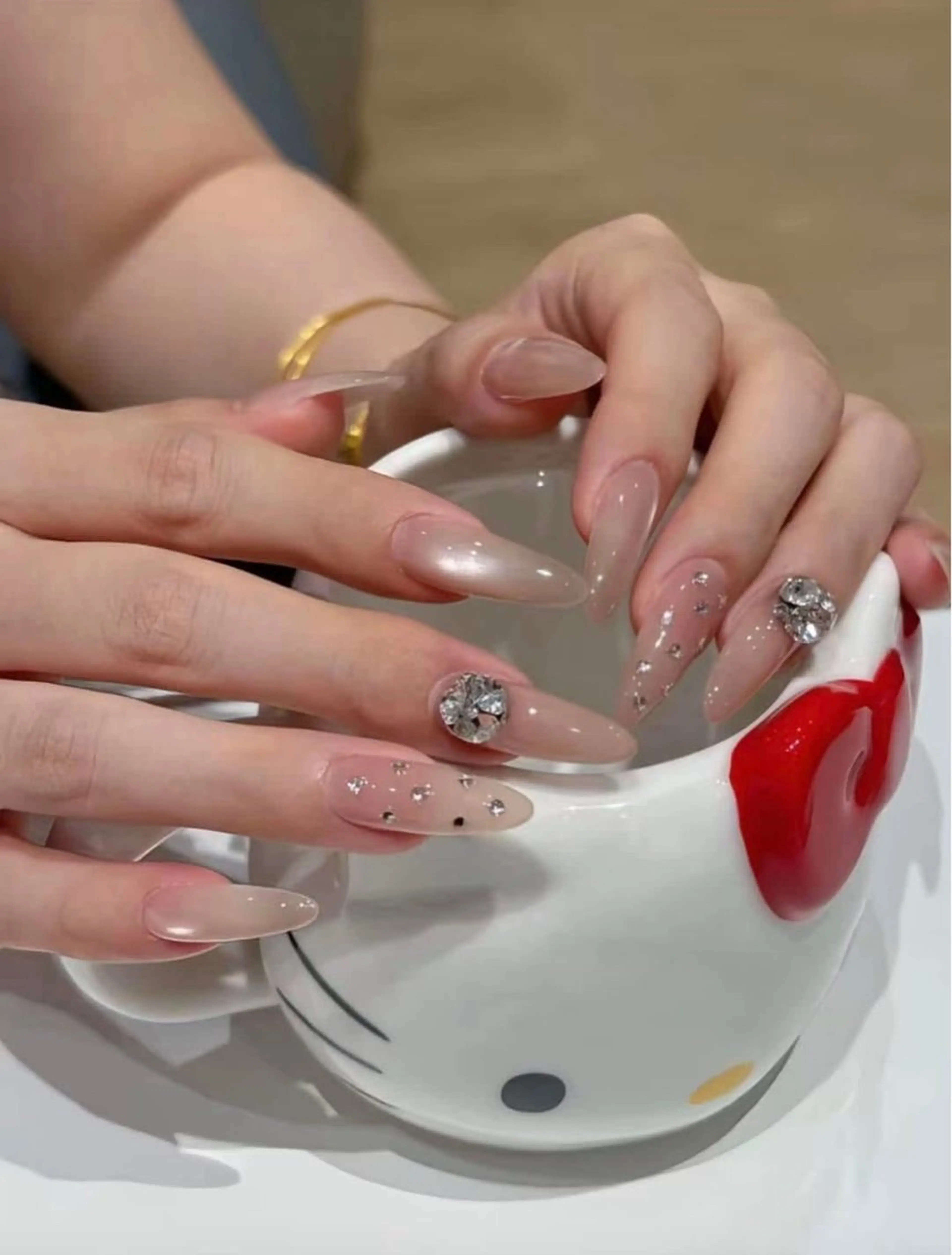 ネイル チークネイル フレンチネイル グラデーション 韓国ネイル マグネットネイル Hana Nailのネイルデザイン