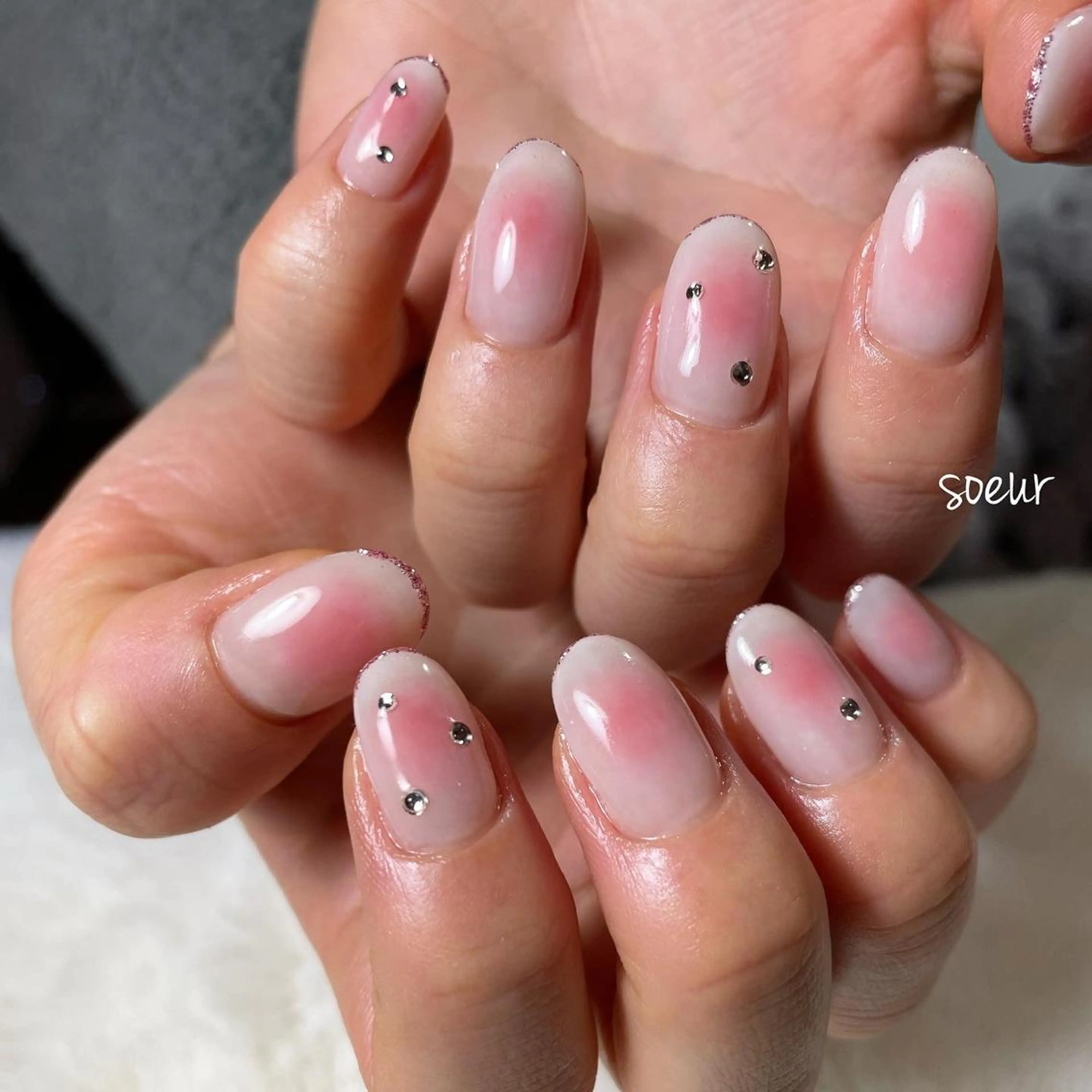 ネイル チークネイル ワンホンネイル soeur_ 武蔵浦和のネイルデザイン