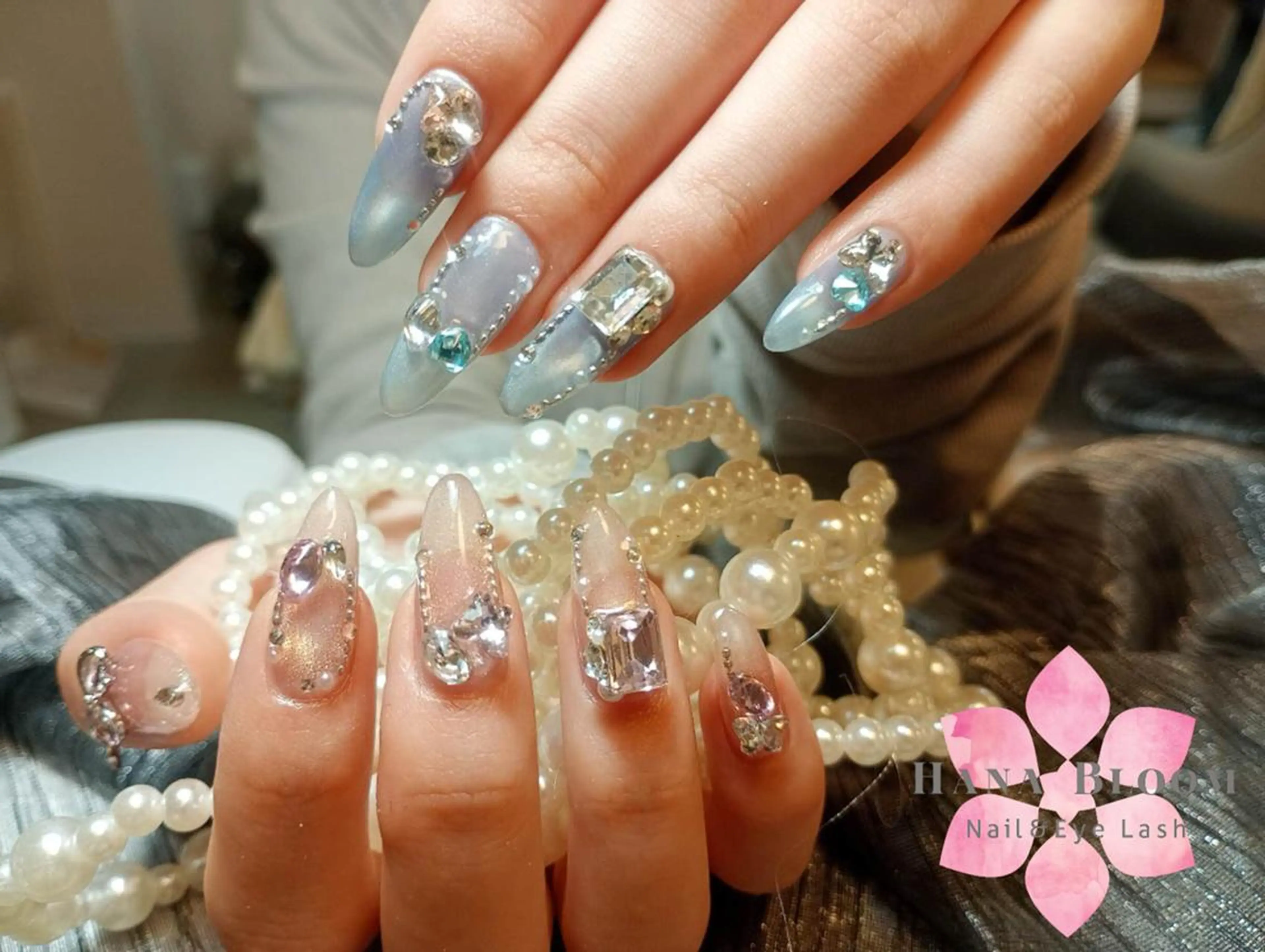 ネイル チークネイル 長さ出し フレンチネイル ジェルネイル マグネットネイル ハンドネイル ハンドケア Hana Bloom Nail💜Akiのネイルデザイン
