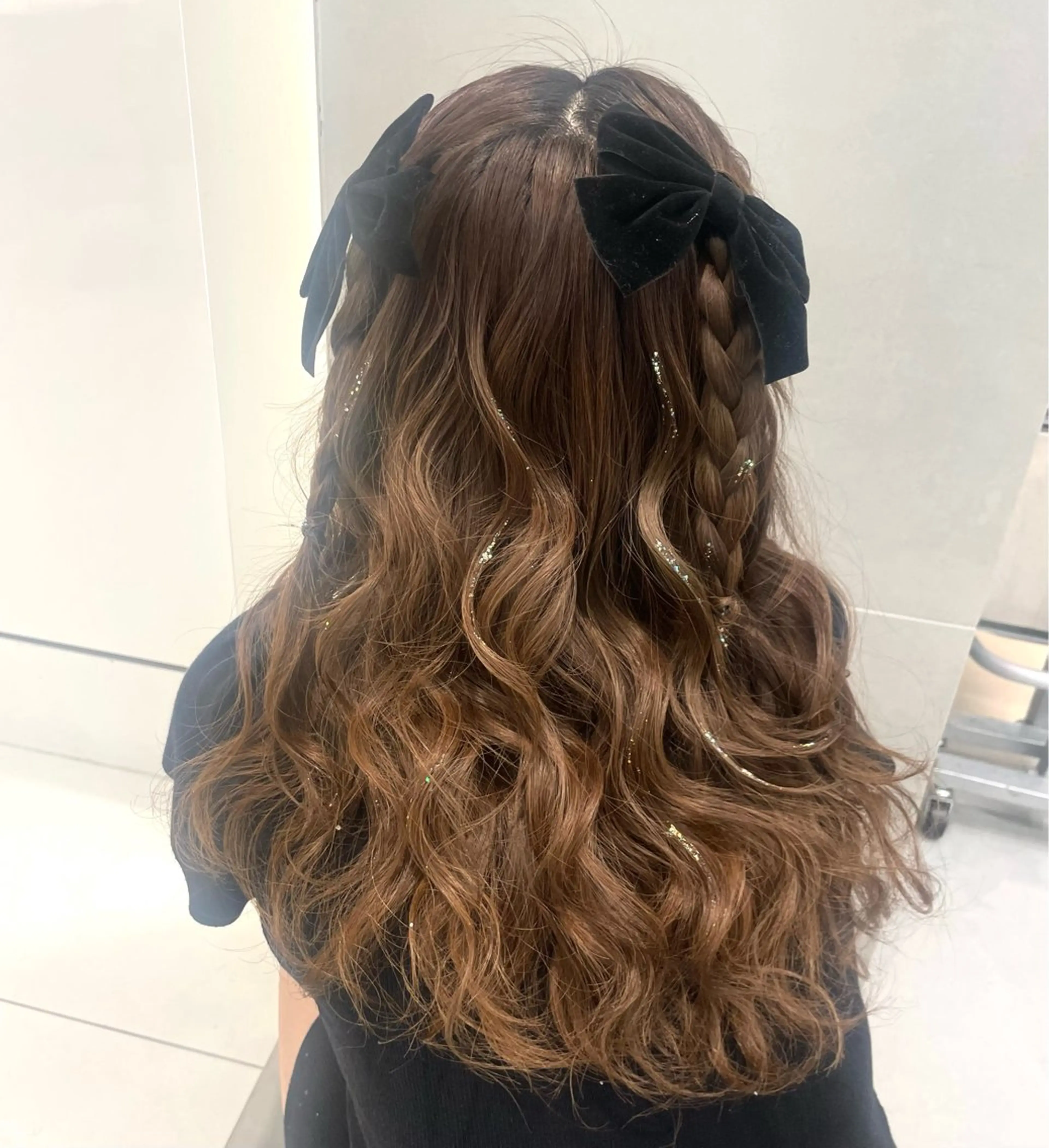 🦋ヘアセット🦋オーロラジェル付🫧飾りがなくても可愛く🤍(金箔に変更可能✨)の写真