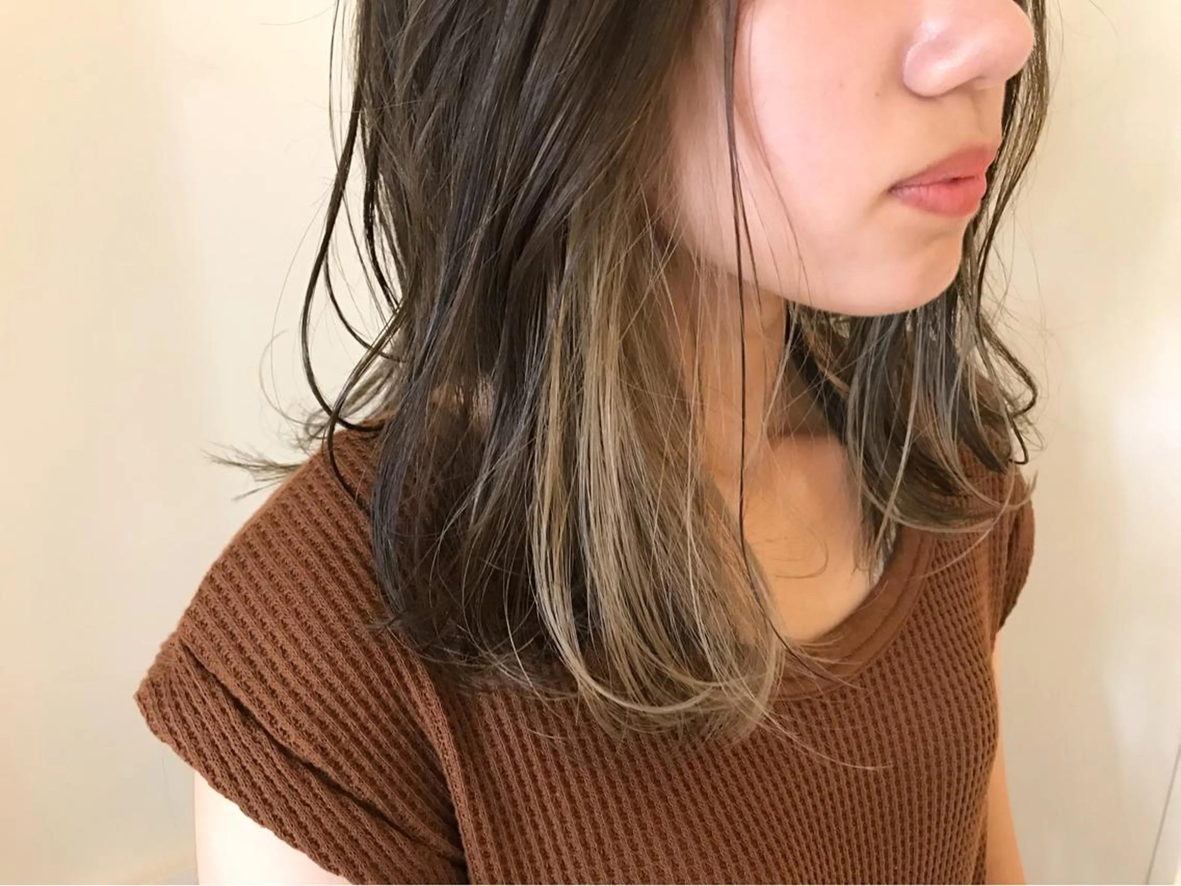 セミロング カラー ベージュカラー インナーカラー 清水　ちひろ ✄トップスタイリストのヘアスタイル