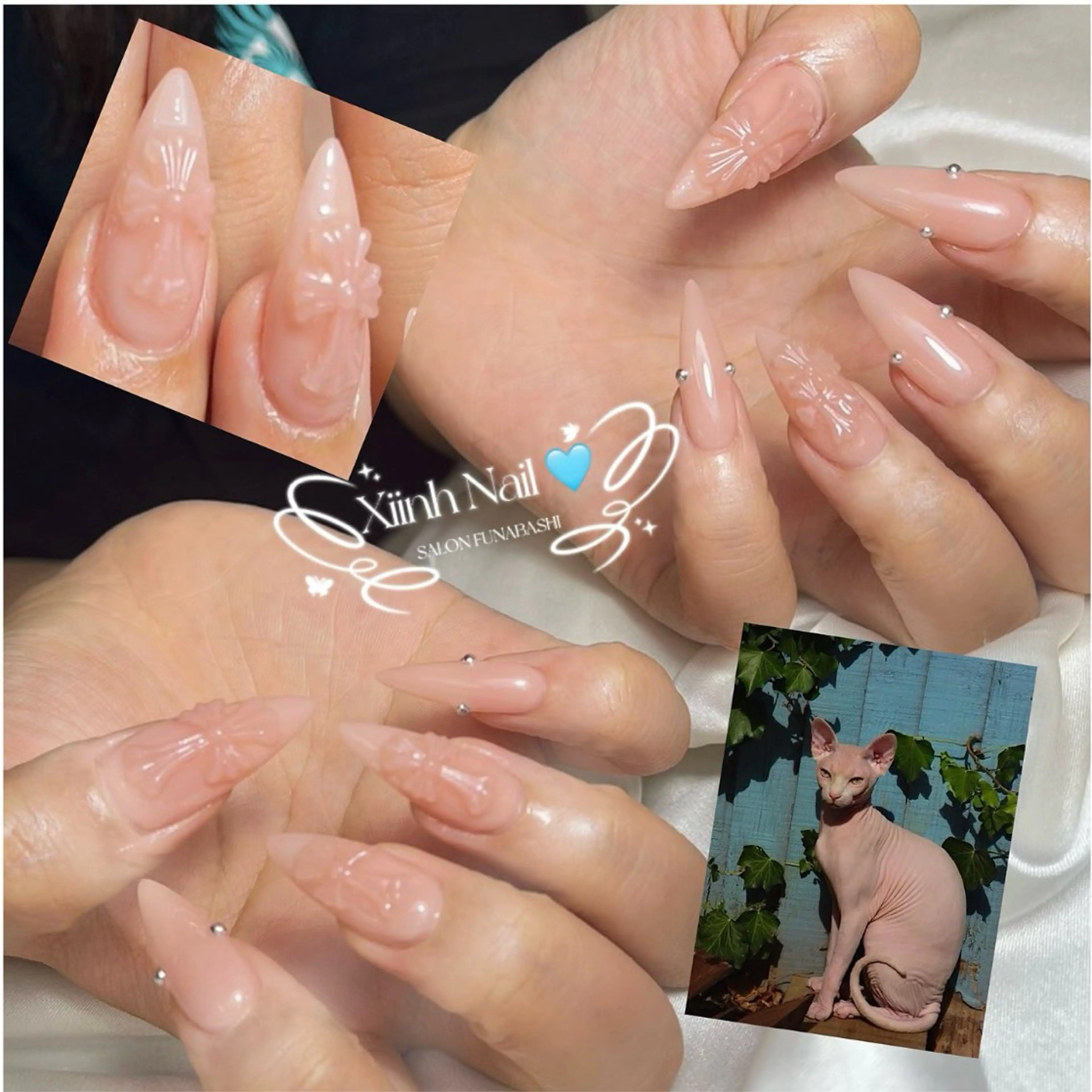 ネイル チークネイル 桜ネイル 長さ出し フットネイル ジェルネイル ハンドネイル XIINH NAIL SALONのネイルデザイン
