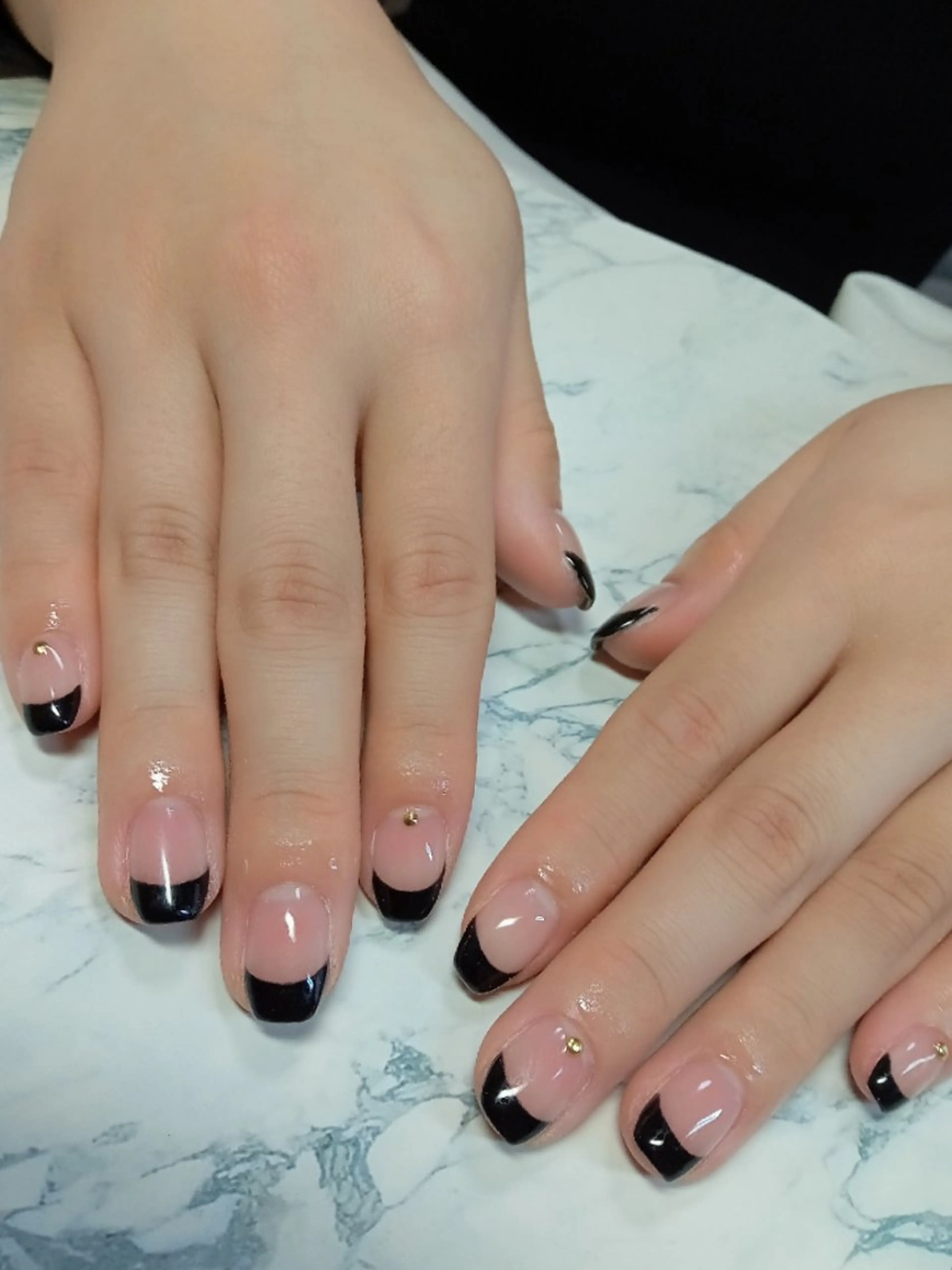 ネイル クリアネイル フレンチネイル ガラスフレンチ 春ネイル ハンドネイル flure de neige yukiのネイルデザイン