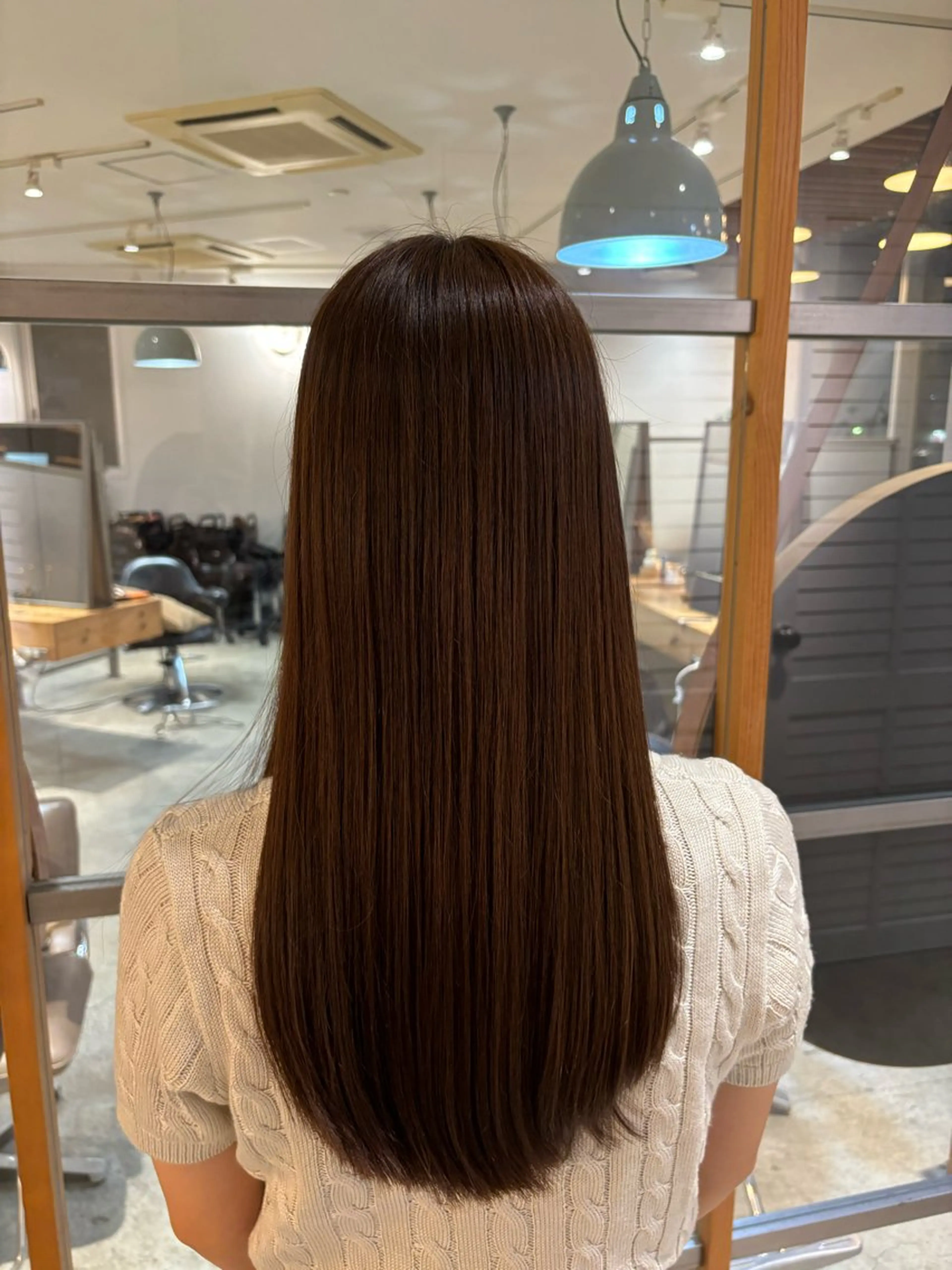 ロング カラー ブラウンカラー オリーブブラウン 辻 愛麗のヘアスタイル