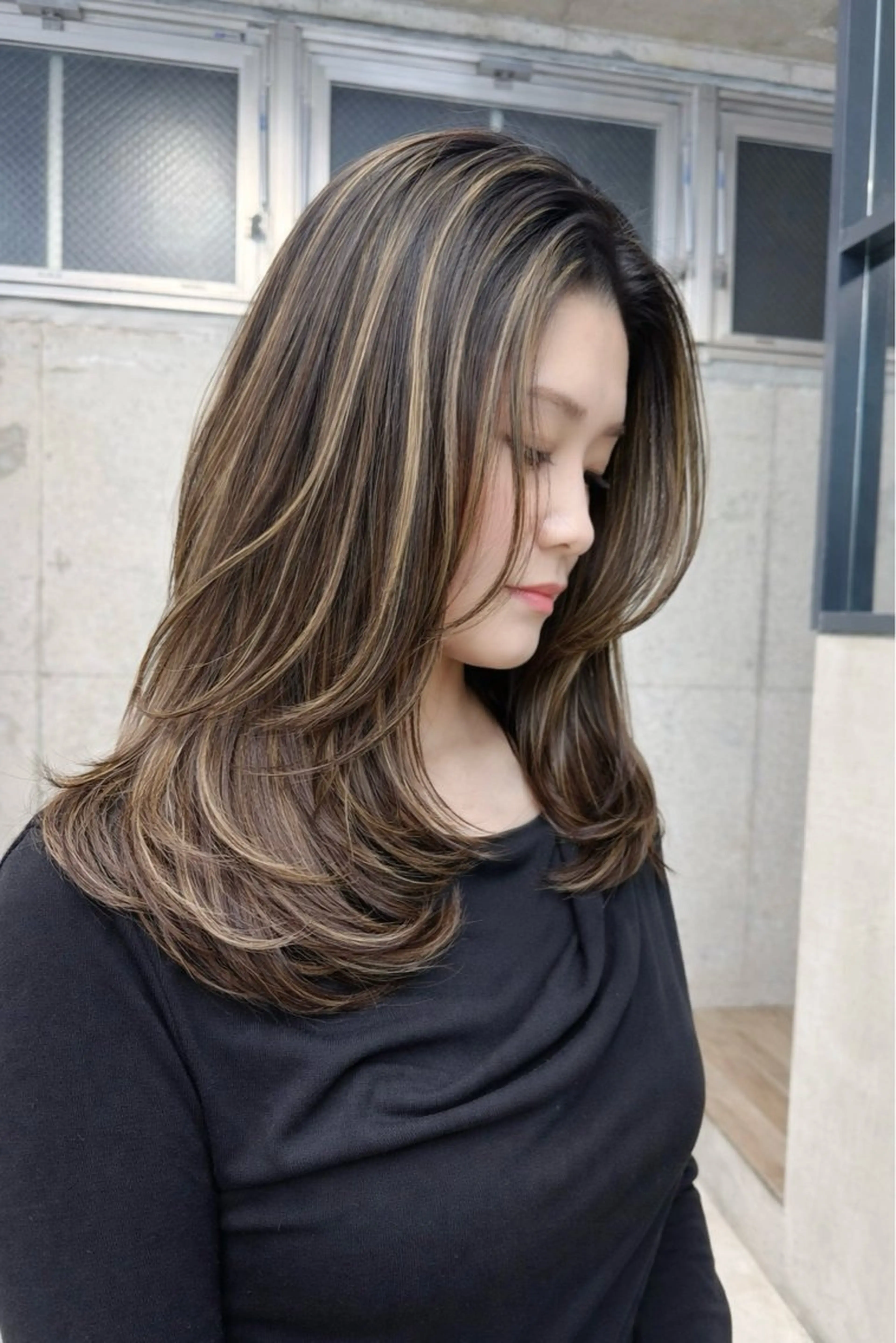 セミロング カラー 神野 雅樹のヘアスタイル