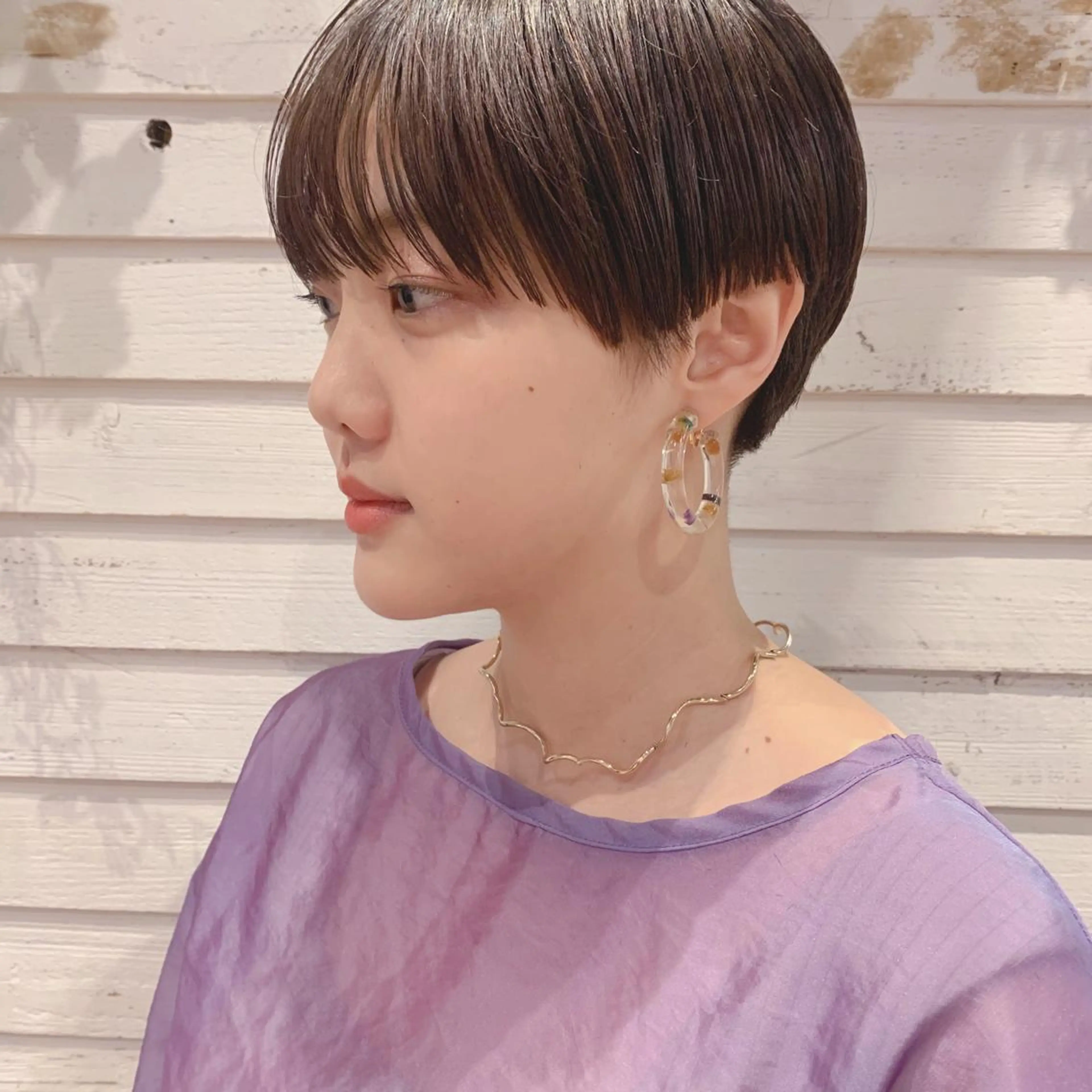 ショート カラー 透明感カラー ラベンダーカラー ボブ ショートヘア 🌱小顔ヘア/ボブ ミディアム/双葉🌱のヘアスタイル