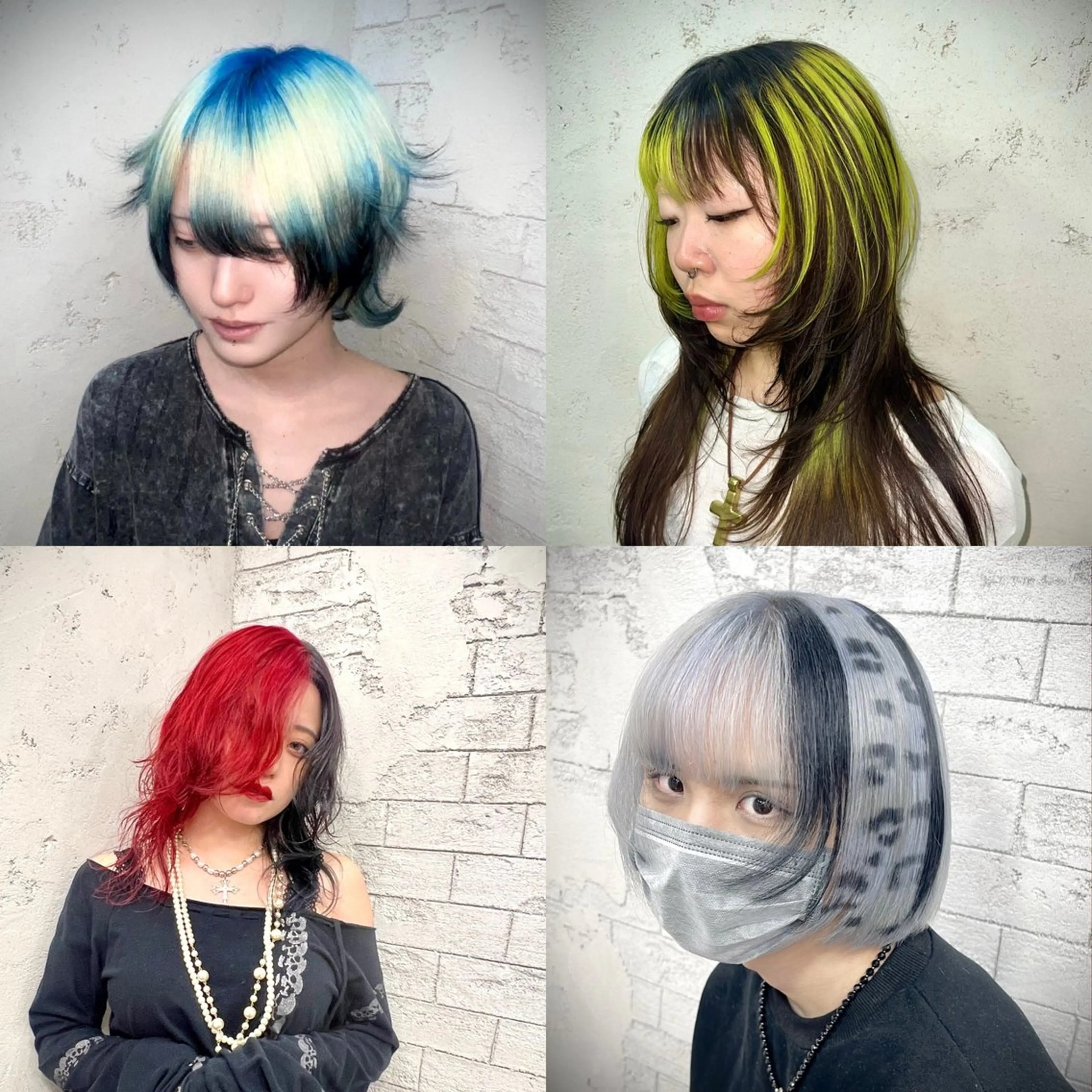 ミディアム ハッシュカット レイヤーカット ヘアカラー ハイトーン/平成 ウルフ/V系kanaのヘアスタイル