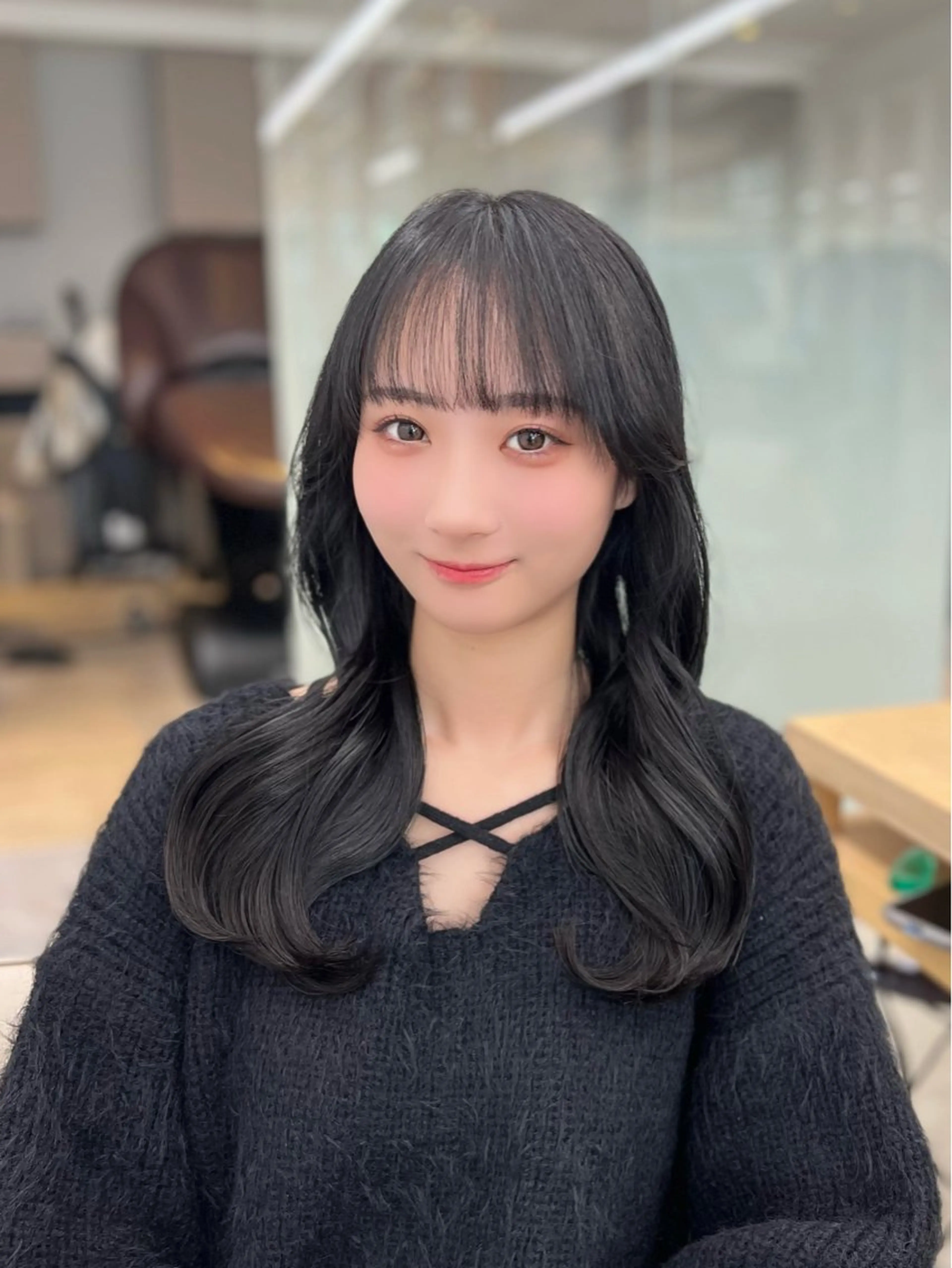 ロング カラー ダークグレー レイヤーカット カット ヘアカラー レイヤー/髪質改善 DAISUKEのヘアスタイル