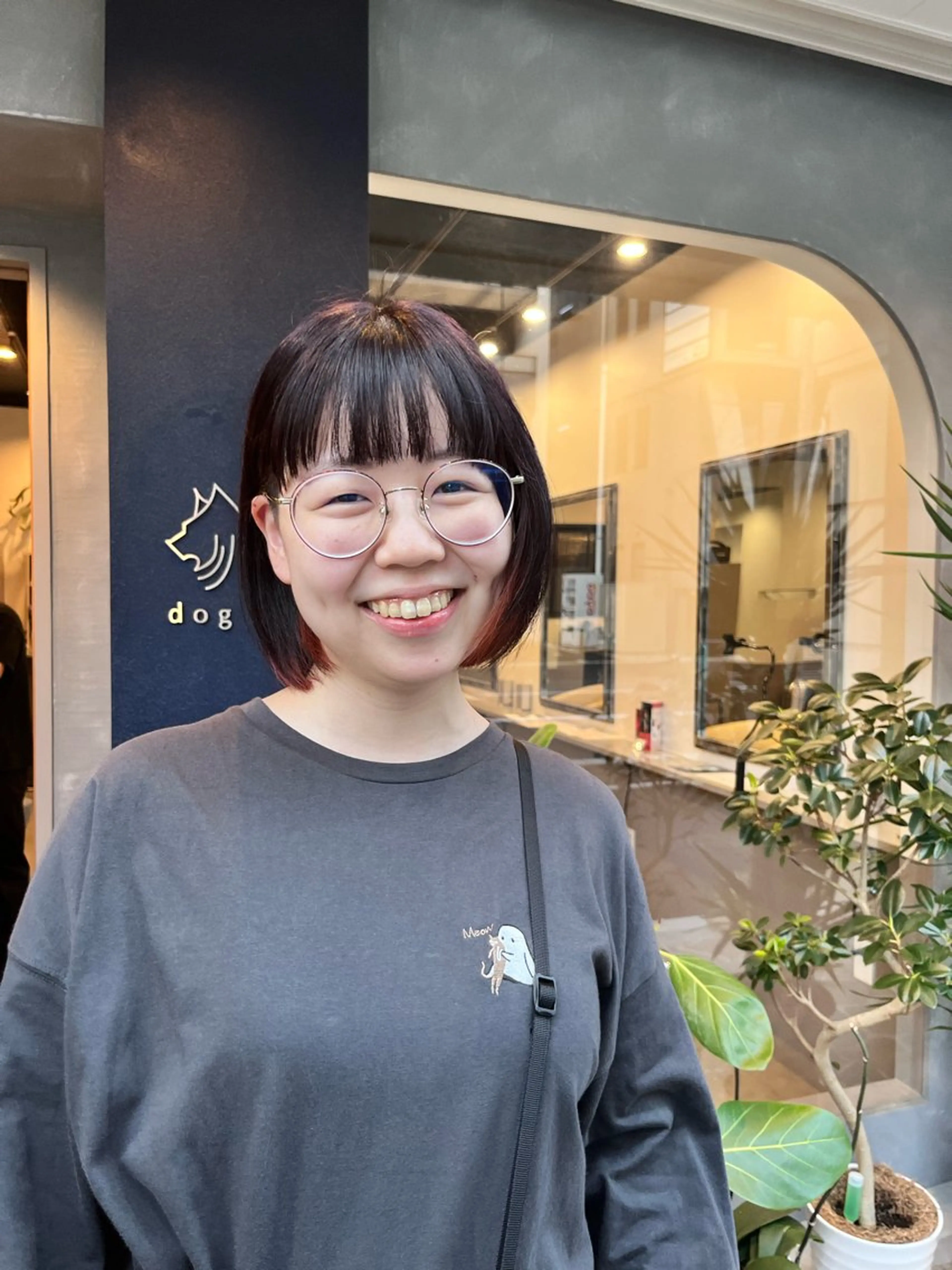 ミディアム カラー ボブレイヤー インナーカラー オレンジ ボブ レイヤーカット カット ヘアカラー dogstar小林諒 パーマ/レイヤーのヘアスタイル