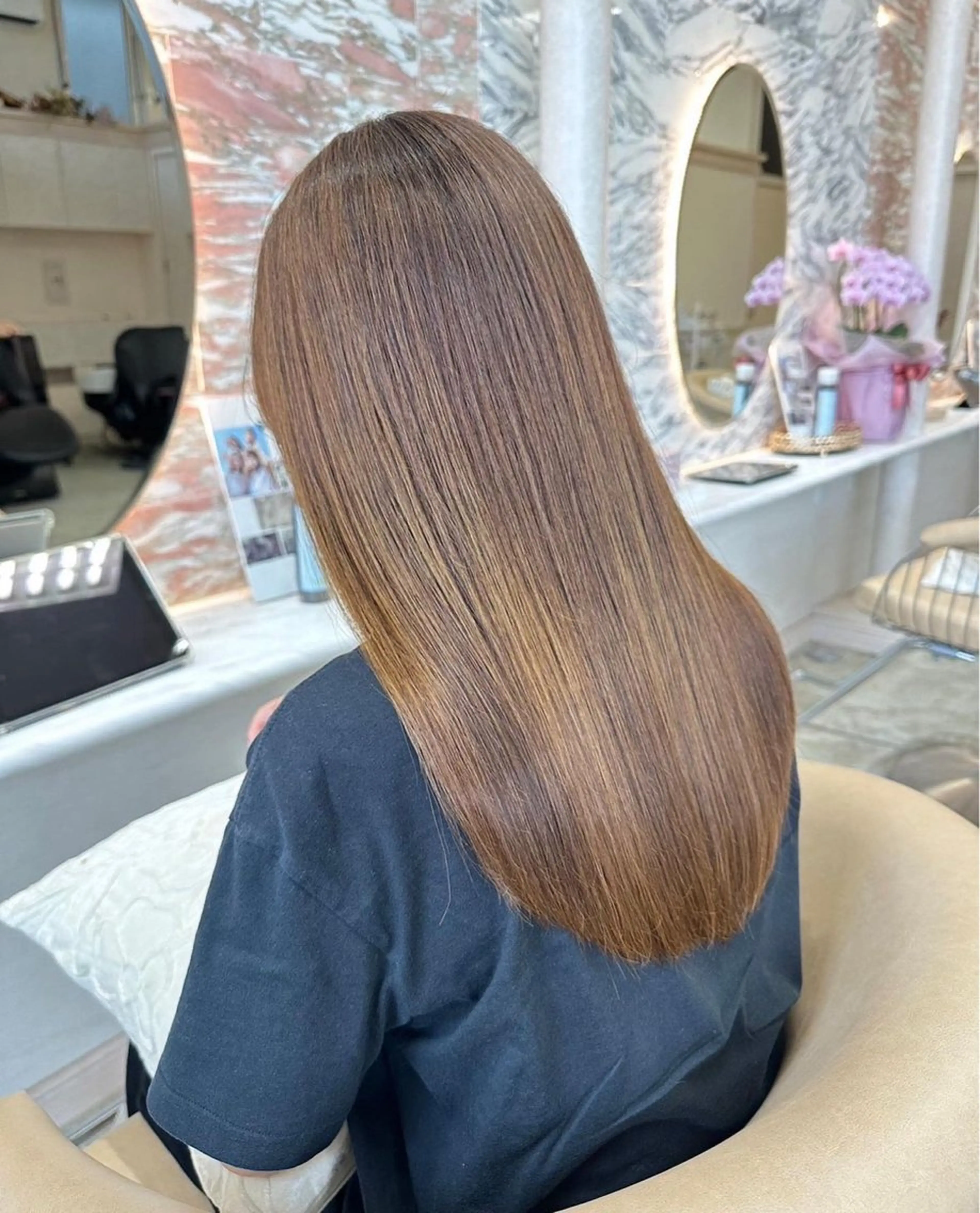 ロング カラー ヘアカラー 縮毛矯正 トリートメント 美髪矯正×レイヤー 松田空優哉のヘアスタイル