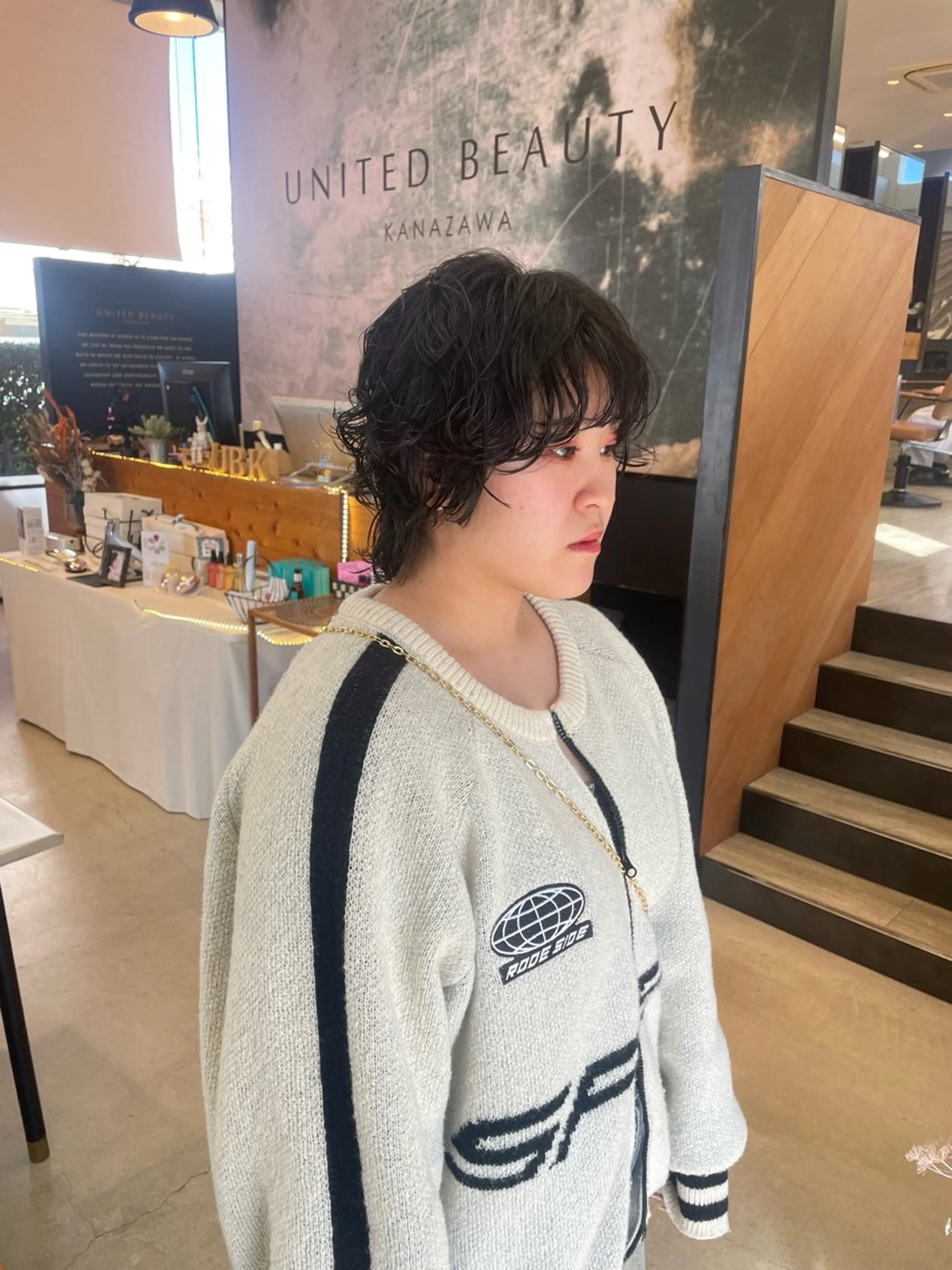 ミディアム ミディアムパーマ カット パーマ テラダ ユウシン西金沢のヘアスタイル